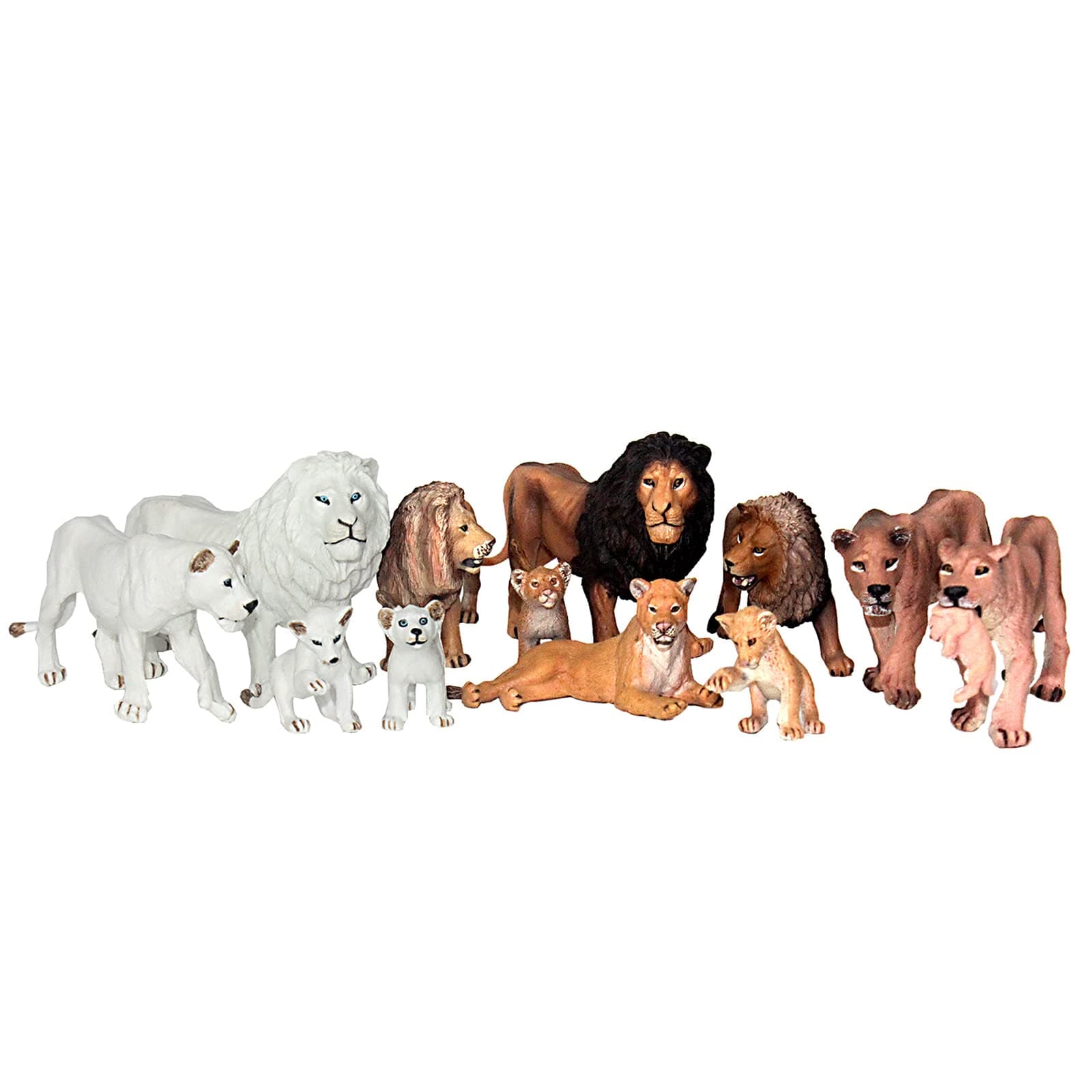 African Jungle Animals Toy Lions Figure Realistic Plastic Figurine Playset Lot 13-Piece