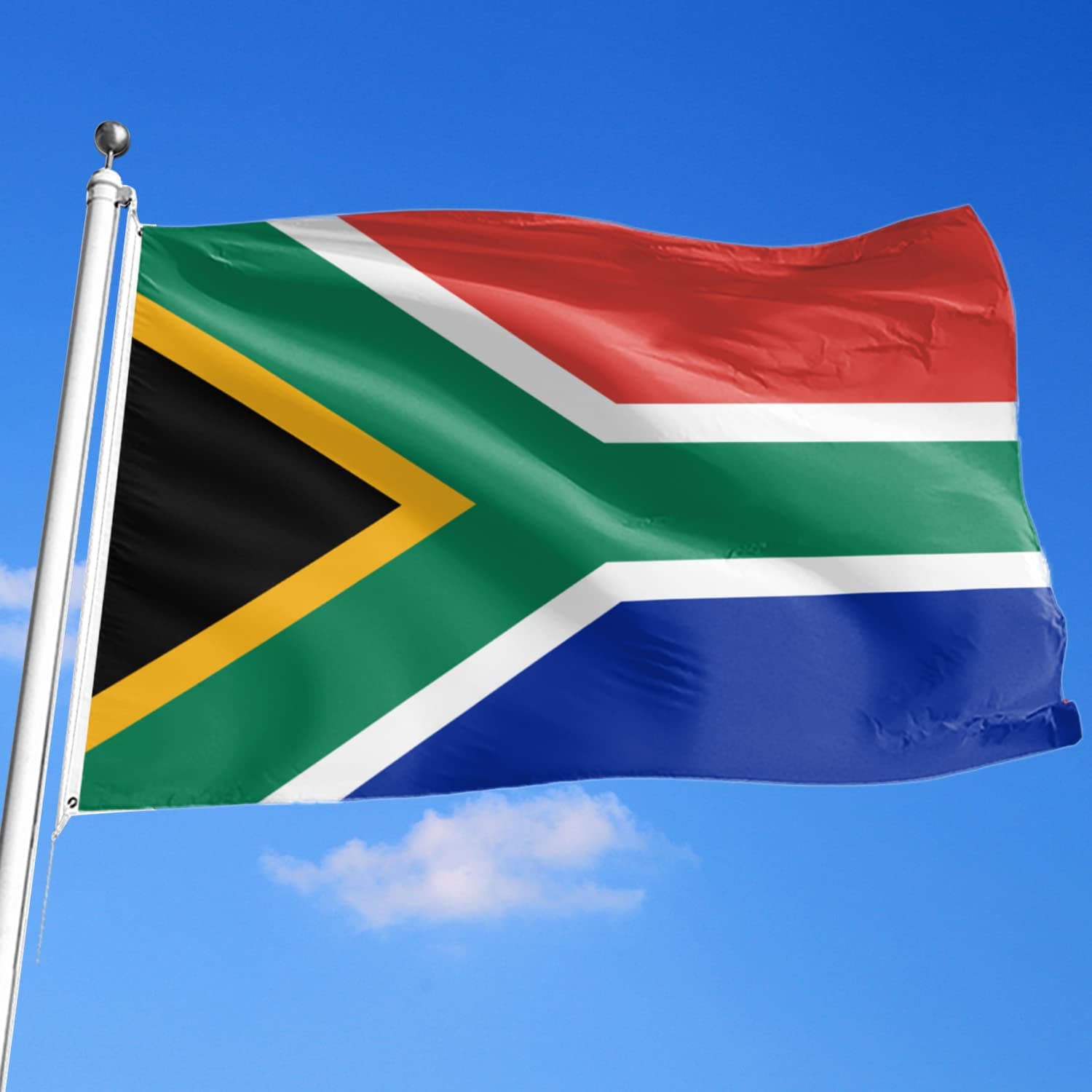 South Africa Flag South African Flag 5ft x 3ft with Eyelets,Large Garden Party Decorations with Two Grommets,Durable Polyester Bright Color UV FadeResistant Lightweight Banner for Outdoor&Indoor Decor