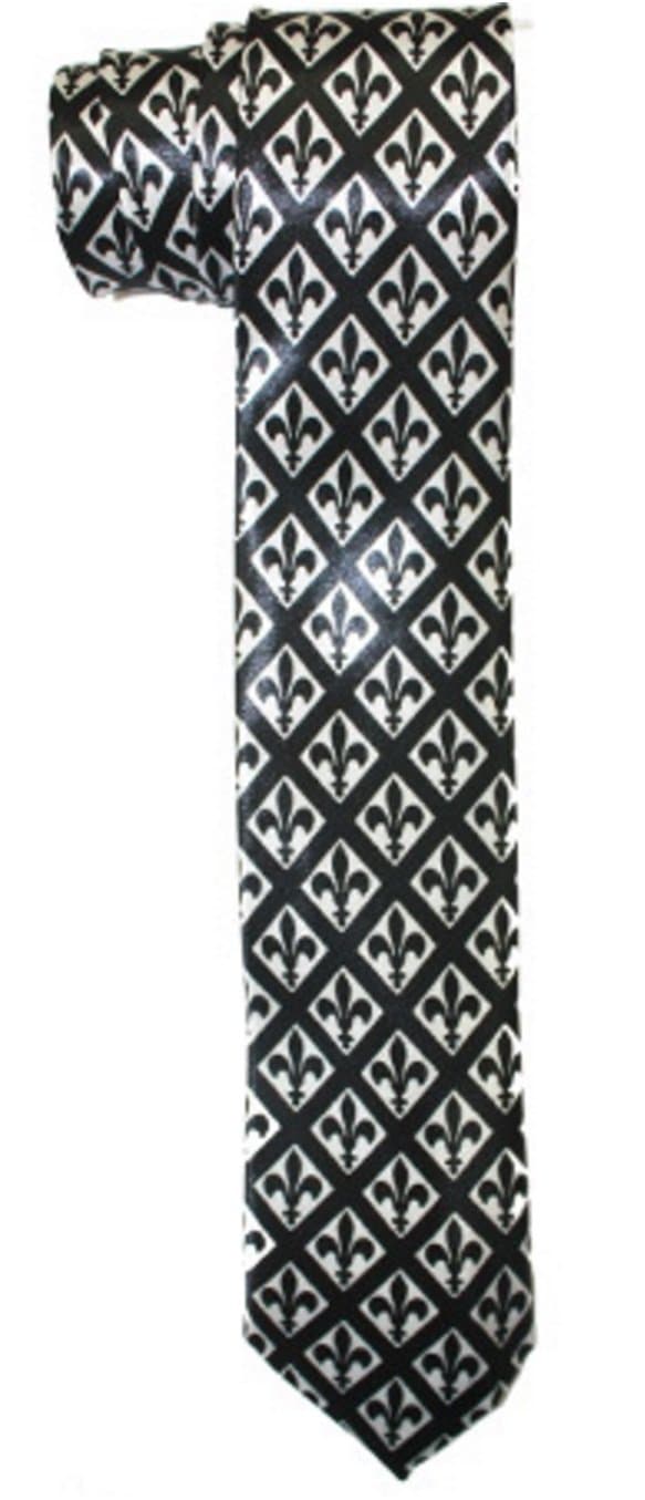 Fashion Ties by Outer Rebel Fashion"Fleur De Lis" Print Slim