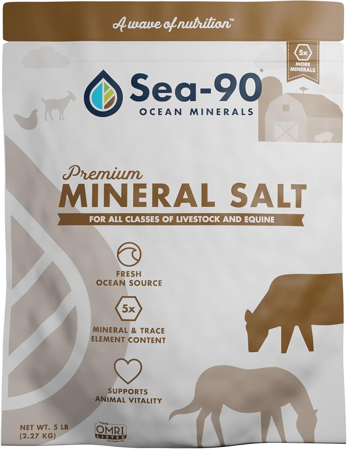 Sea-90 Premium Mineral Salt, 5 LB Bag