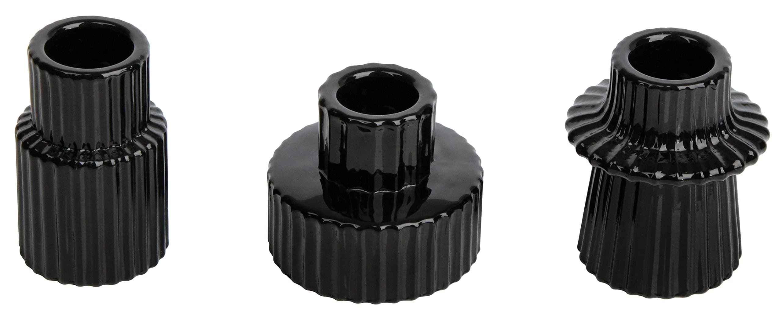 Vixdonos Set of 3 Glass Candlestick Holders