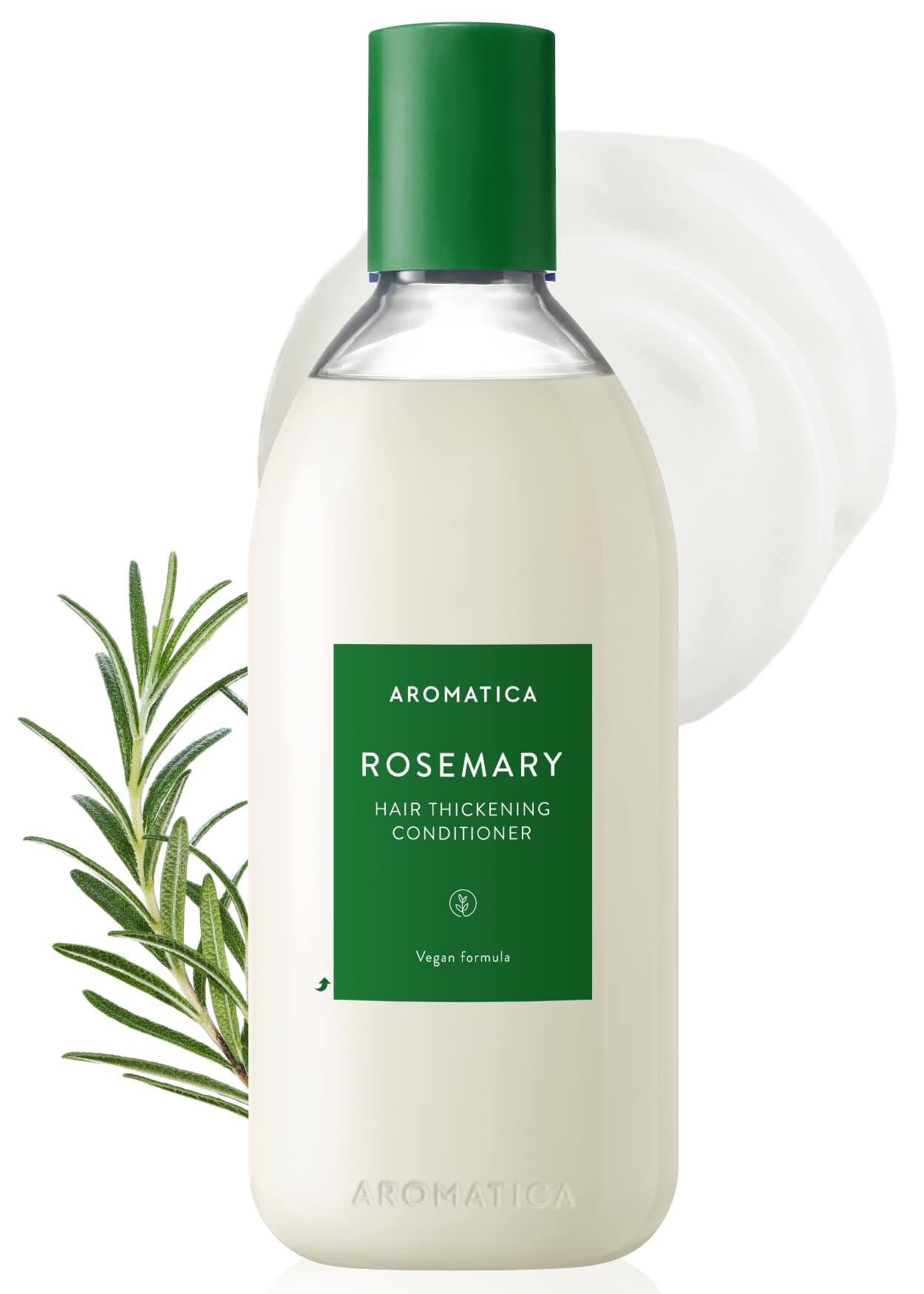 AROMATICA Rosemary Hair Thickening Conditioner, Vegan Hair Conditioner for Damaged Hair and Dry Hair - Moisturizing Conditioner, Silicone-Free (13.53oz/400ml)