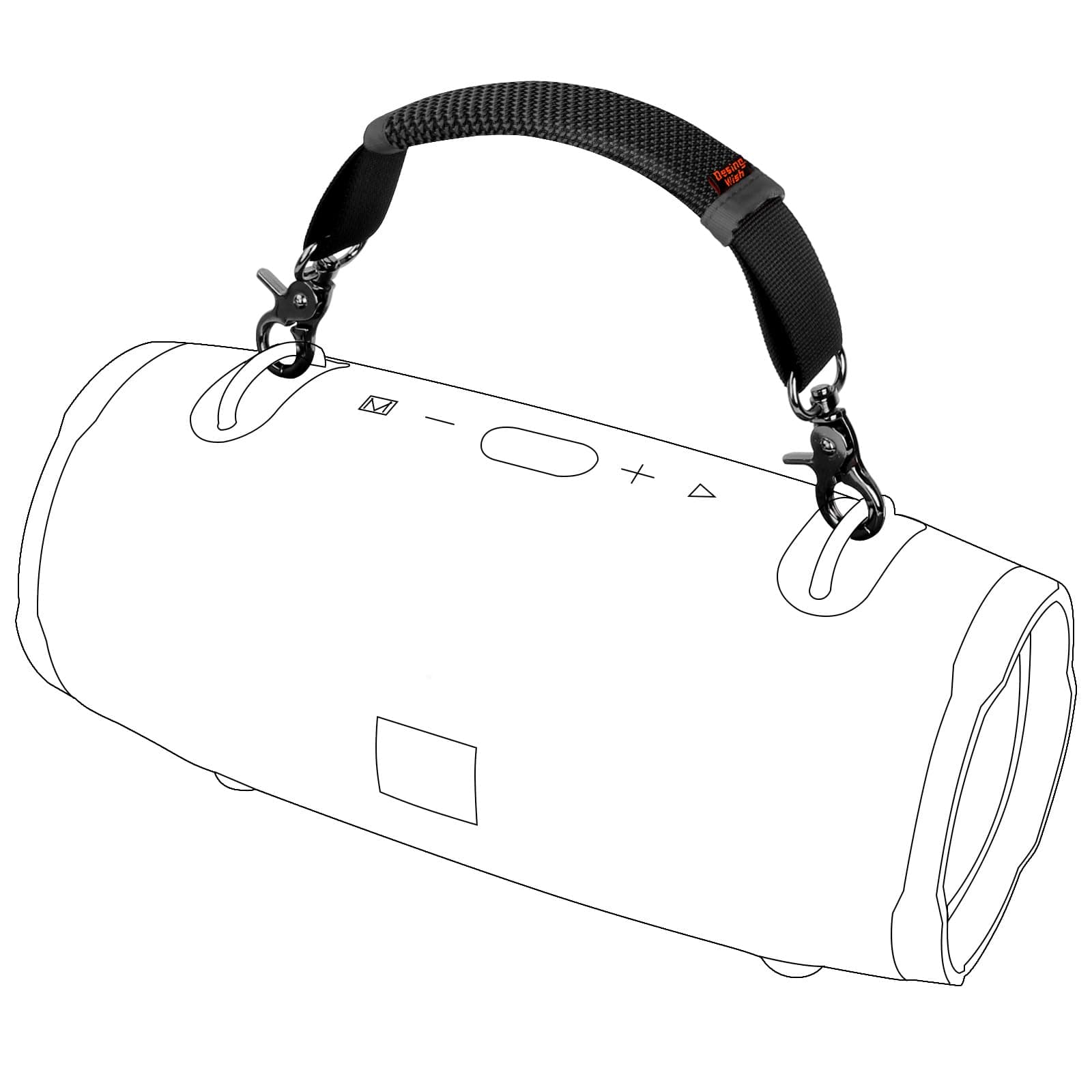 Removable Speaker Handle Strap Compatible with JBL Xtreme/Xtreme 2/ Xtreme 3/ W-King X10/ Zealot S67 Outdoor Travel Speaker Handle Belt (Black)