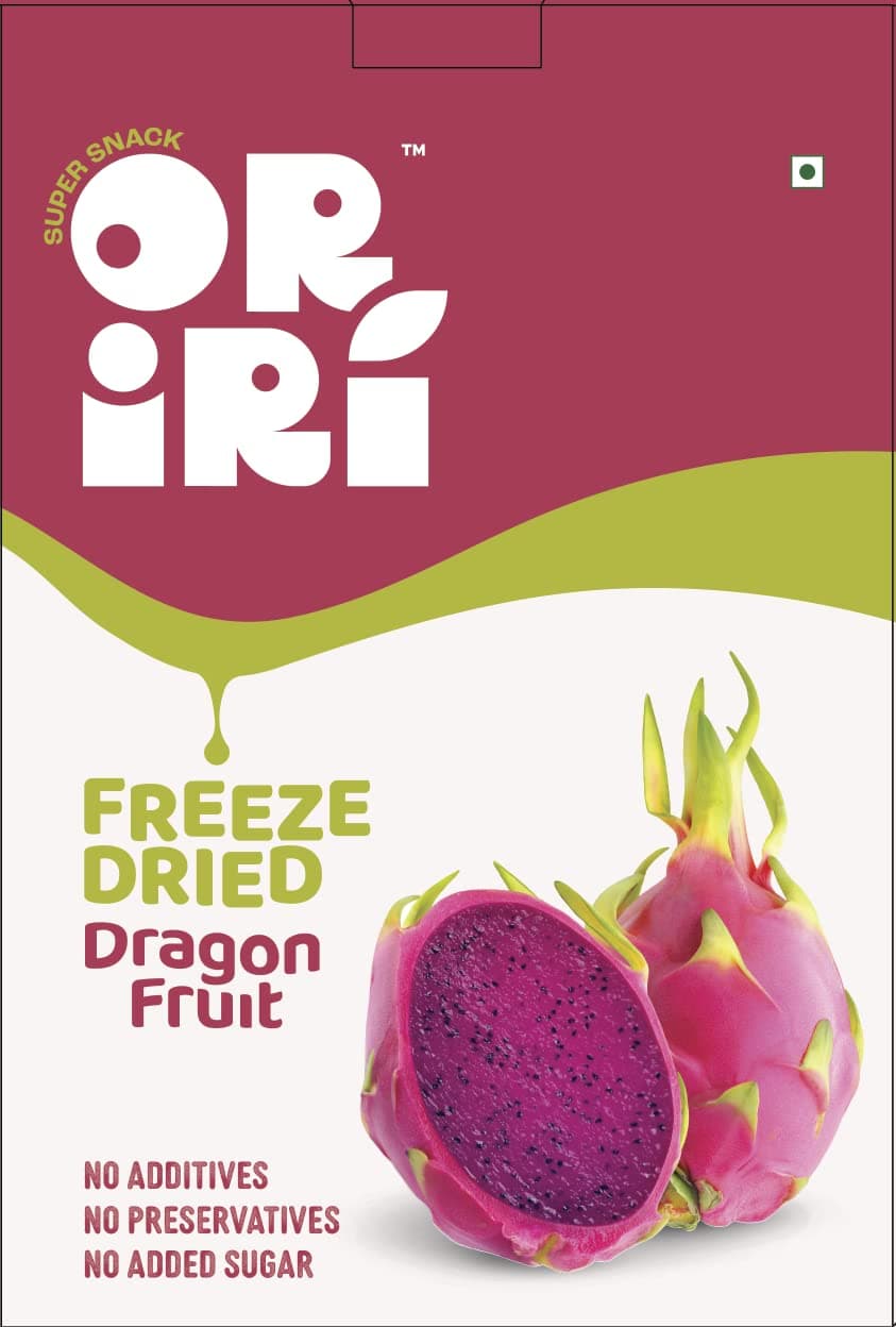 Freeze Dried Dragon Fruit by Oriri | 100% Natural and Healthy | Sugar free snack | Vegan | 25 grams