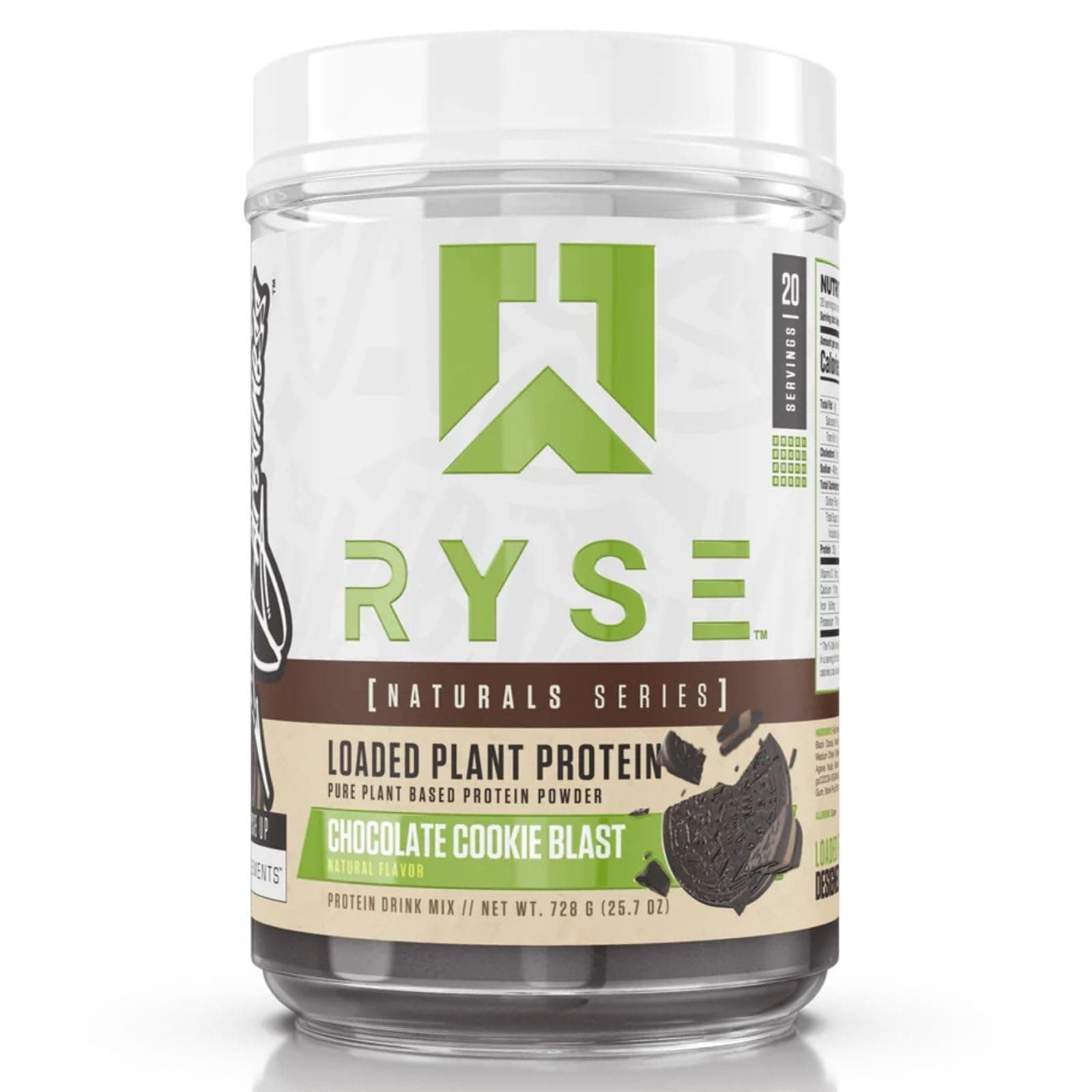 RYSE Up Supplements Naturals Series Loaded Plant Protein | 20g Protein from Pea, Chickpea, & Barley Rice | Zero Artificial Colors, Flavors, or Sweeteners | 20 Servings (Chocolate Cookie Blast)