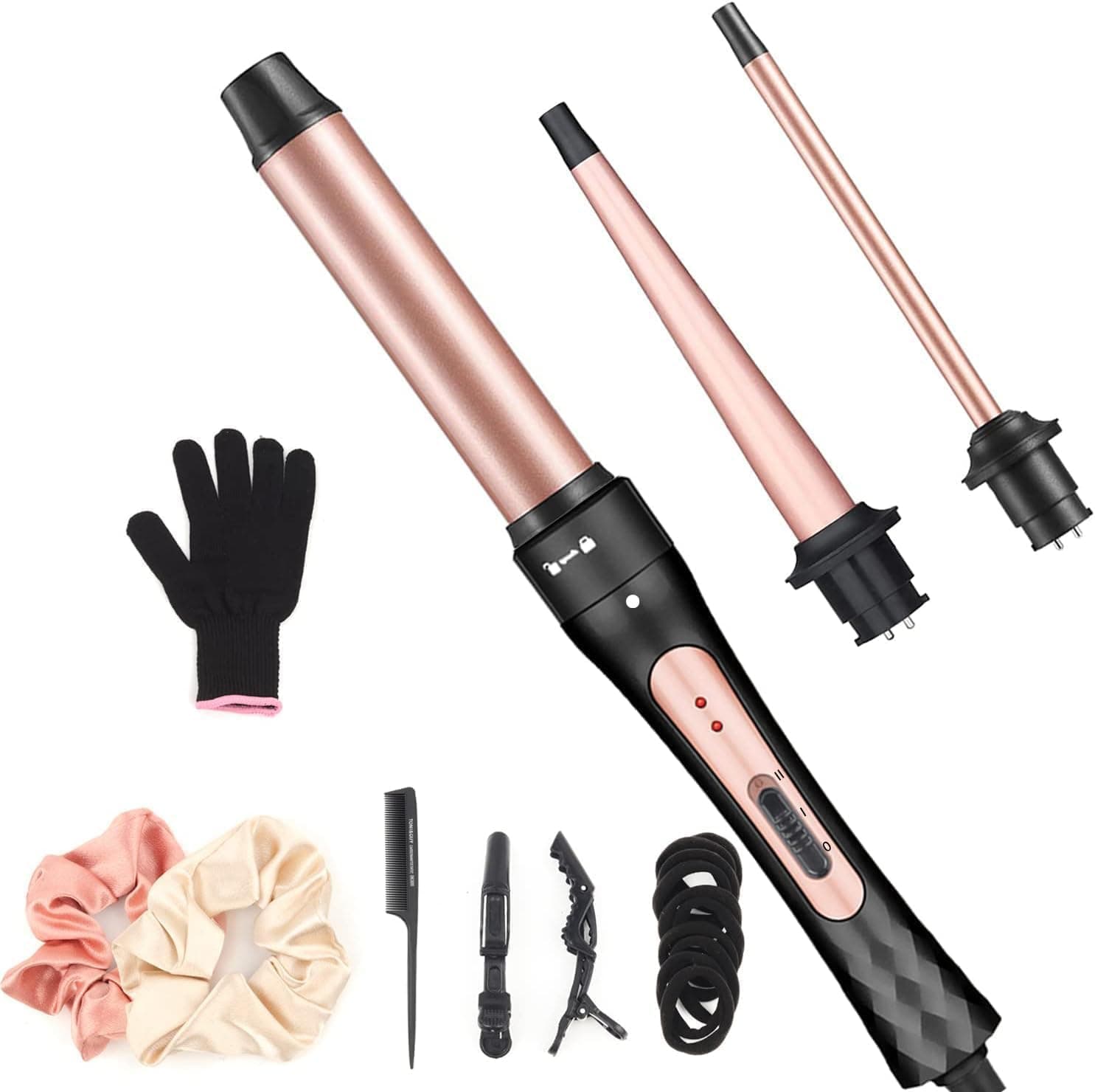 Curling Wand 3 in 1 Curling Tongs Iron Set 9-32MM Interchangeable Ceramic Barrel Hair Curler Set for for Long Thick Thin Hair