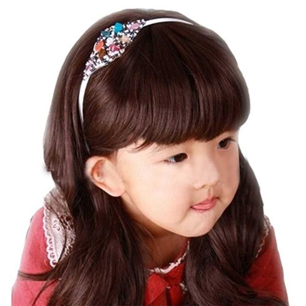 Short/Long Curly Wave Cosplay Wig Hair Adjustable Costume Synthetic Heat Resistant For Children Girl + Free Mesh Wig Cap Hat (Brown Long Wave)