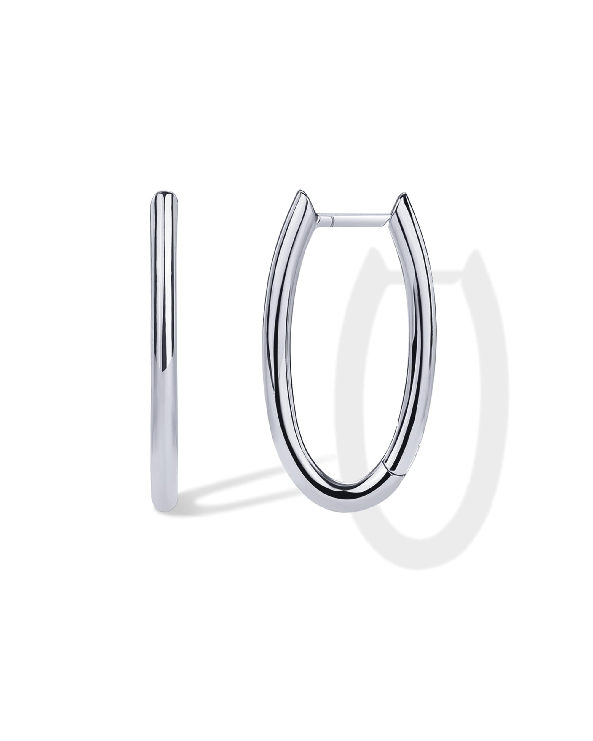 PAVOI14K Gold Plated Oval Hoop Earrings for Women | Trendy Sleek Minimalist Style