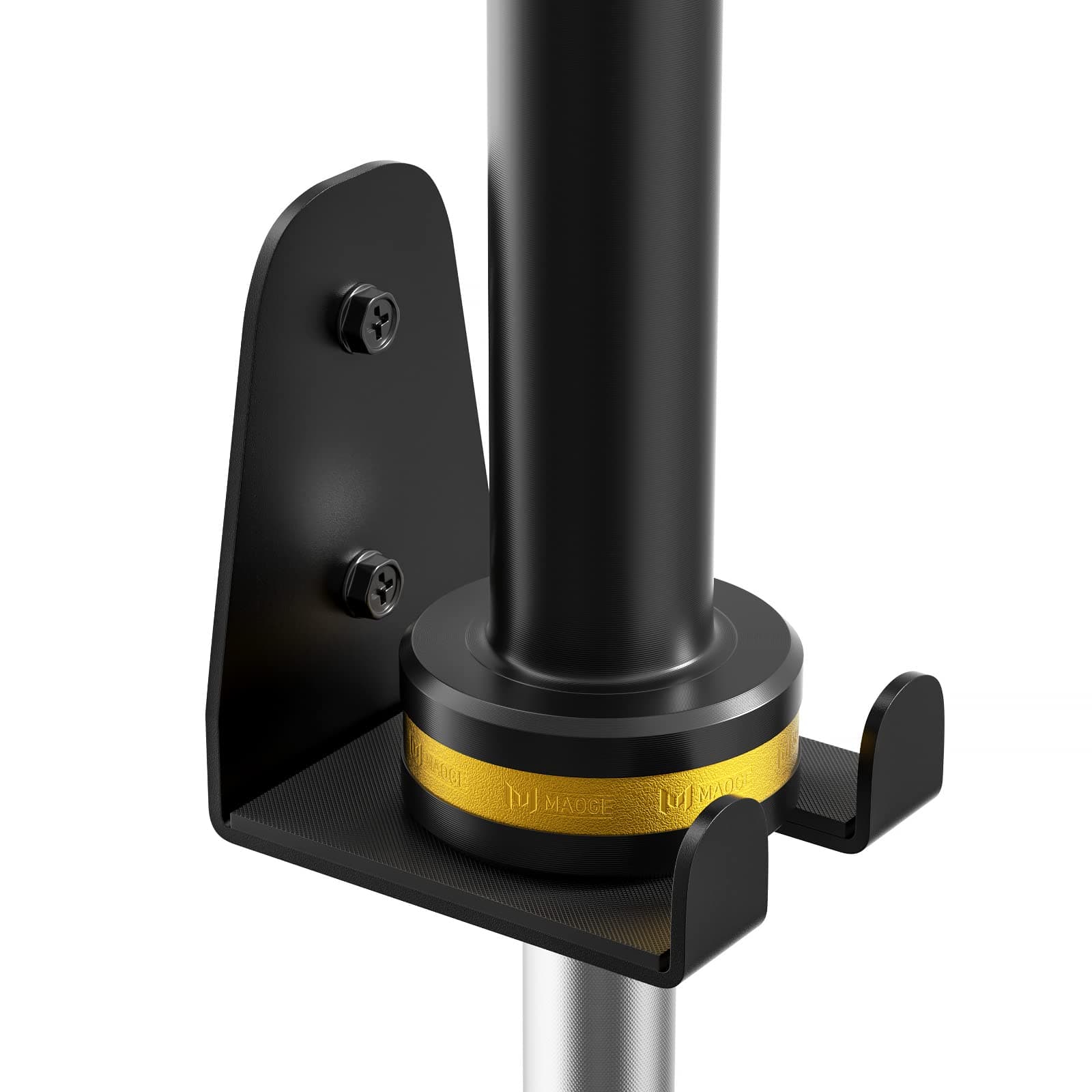 Olympic Barbell Hanger,Garage Gym Bar Wall Rack,Vertical Barbell Mount Rack,Black Powder Coated,Space Saving Commercial or Home Gym Accessory,Holds Under 33mm Bar Size