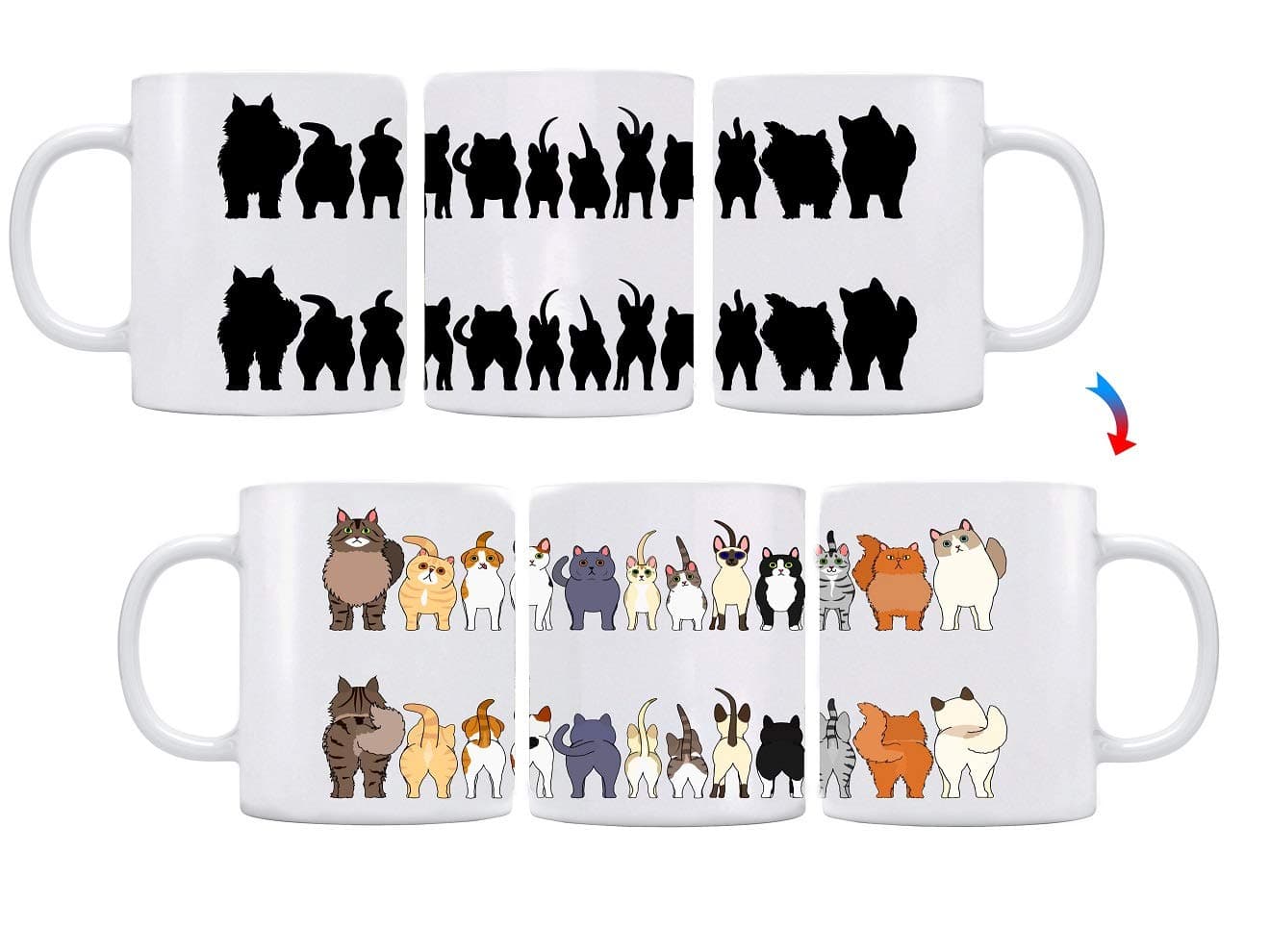 Color Changing! Cheeky Cats ThermoH Logo Ceramic Coffee Mug