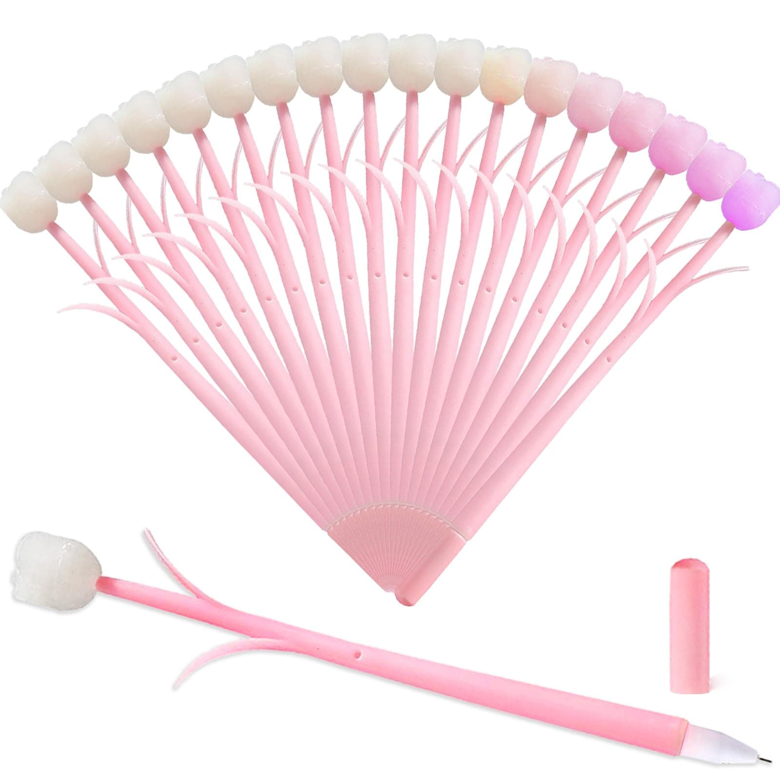 18 Pcs Color Changing Flower Pens, Pink Flower Ballpoint Pens, Cute Teacher Pens, Fancy Baby Shower Party Favor Decor, 0.5 mm Black Ink, School Office Home Supplies Gifts for Women,Pink Office Decor