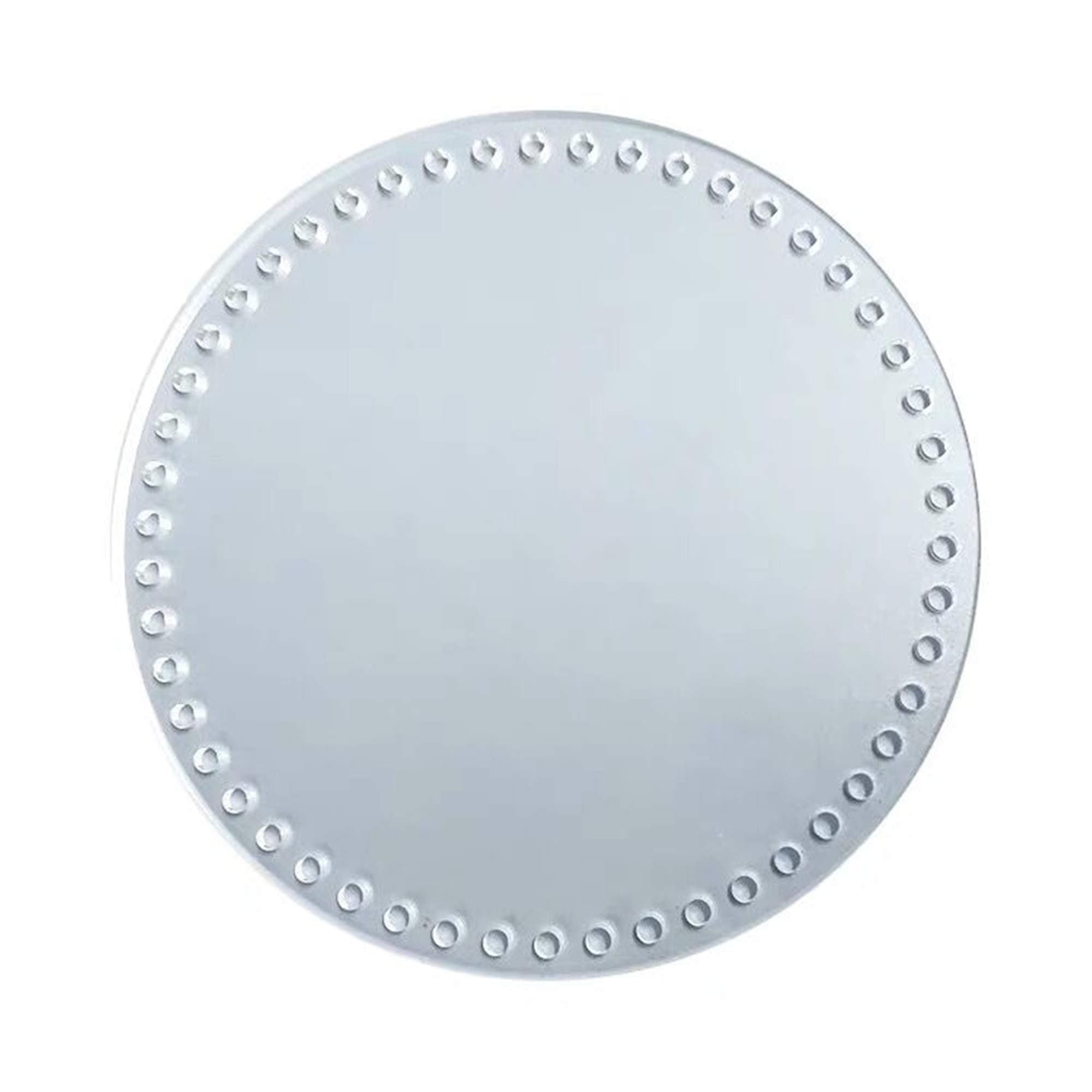 2PCS Clear Acrylic Round Circle for DIY Crochet Bag, 7inch /18CM Diameter, 45 Holes (Round Shape, 2PCS)