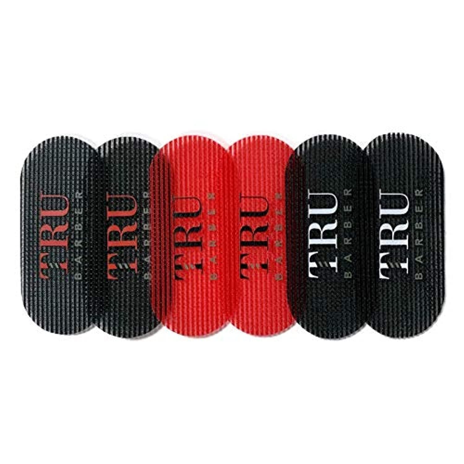 TRU BARBER Hair Grippers 3 Colors Bundle Pack of 6 Pcs For Men and Women - Salon And Barber, Hair Clips For Styling, Hair Holder Grips (Black/Red/Black)