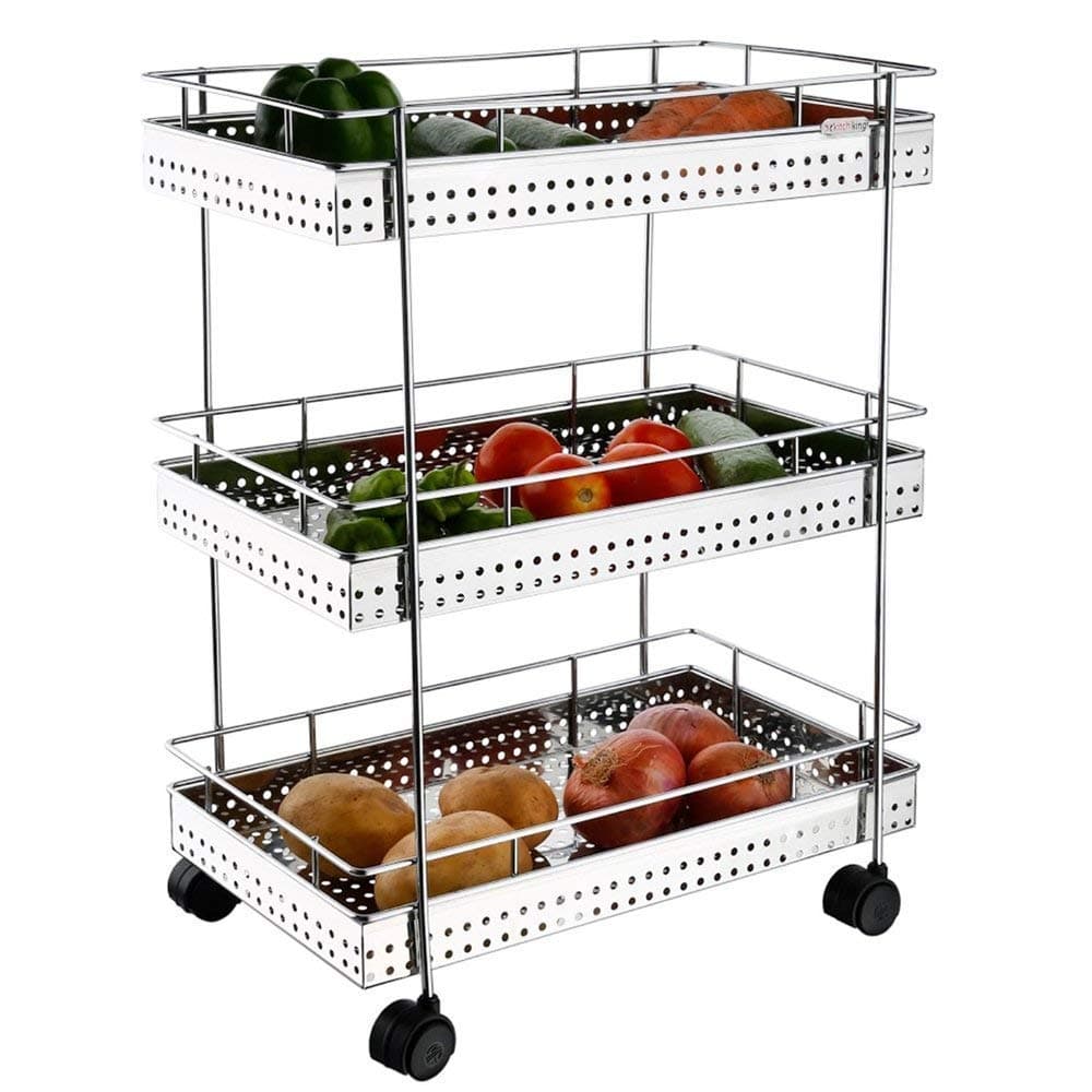 Supreme Mall Stainless Steel Trolley with Wheels