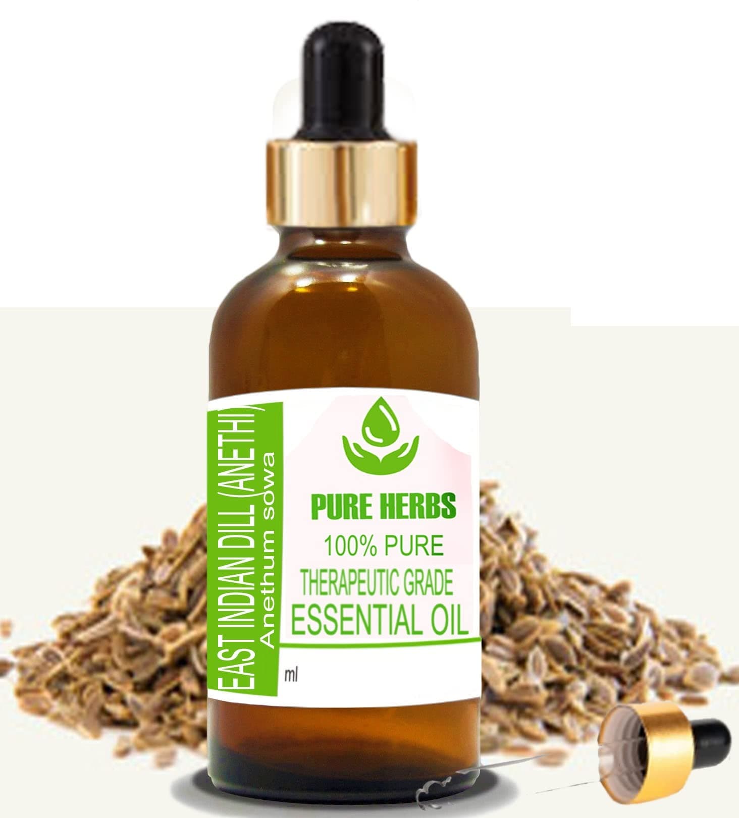 Pure Herbs East Indian Dill, ANETHI (ANETHUM SOWA) Pure & Natural Therapeutic Grade Essential Oil (100ml)