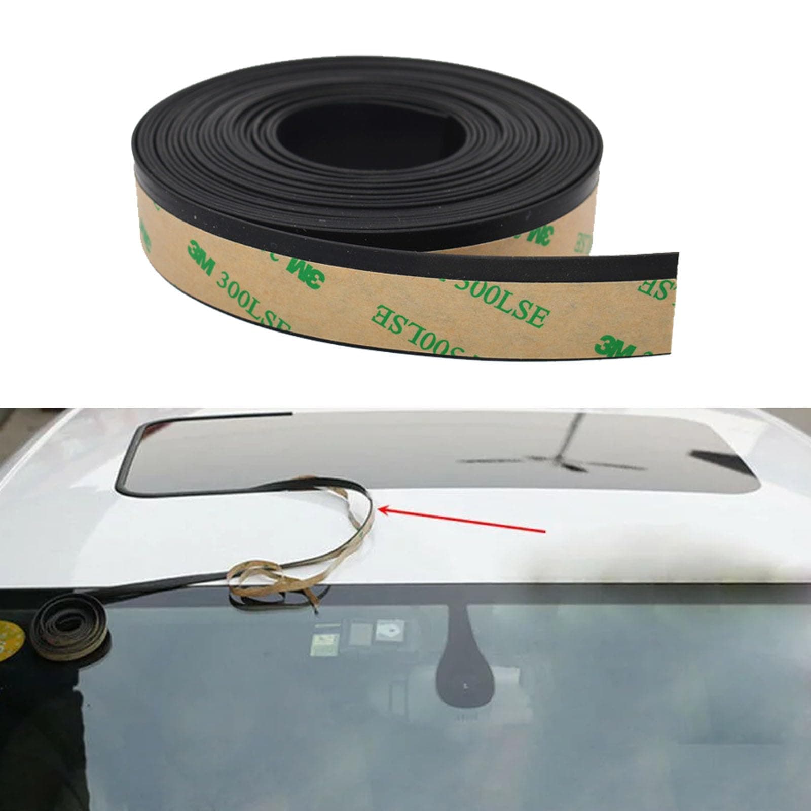 LLII Windshield Sunroof Seal Strip roof Trim Molding, Rubber Car Window Seal Strip for Car Front & Rear Windshield/Sunroof/Windows Weather/Sliding Doors Sealing Stripping(16.5FT/5M)