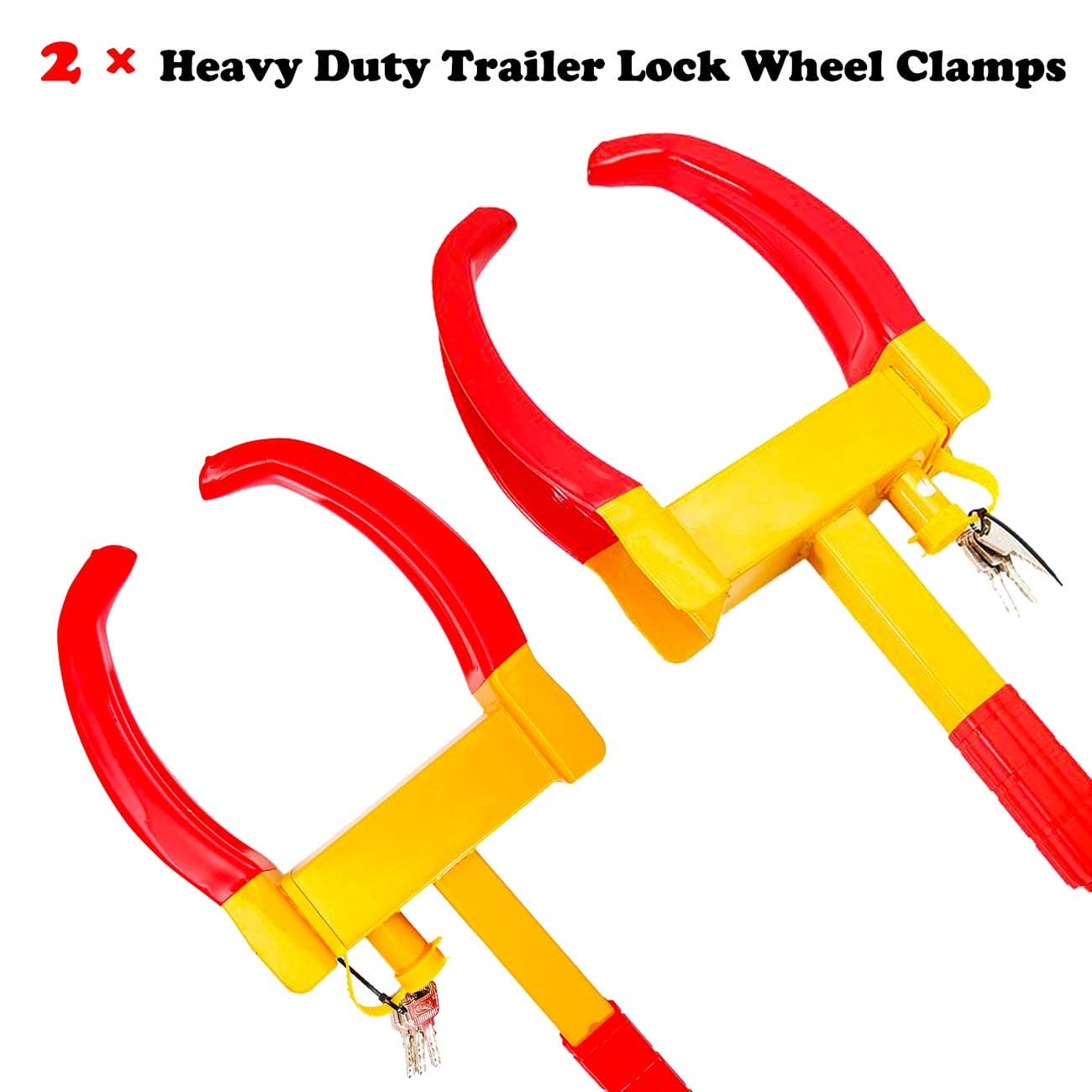ALAVENTE Heavy Duty Trailer Lock Wheel Clamps, Adjustable Anti-Theft Tire Lock, Boot for Car Truck RV Boat Trailer Automotive Golf Carts