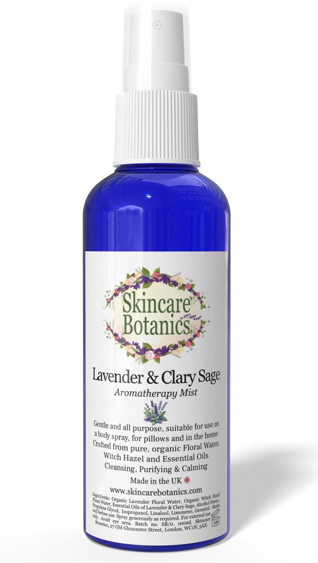 Lavender & Clary Sage Spray | Natural Room, Pillow & Body Mist | Cleansing & Purifying | 100ml