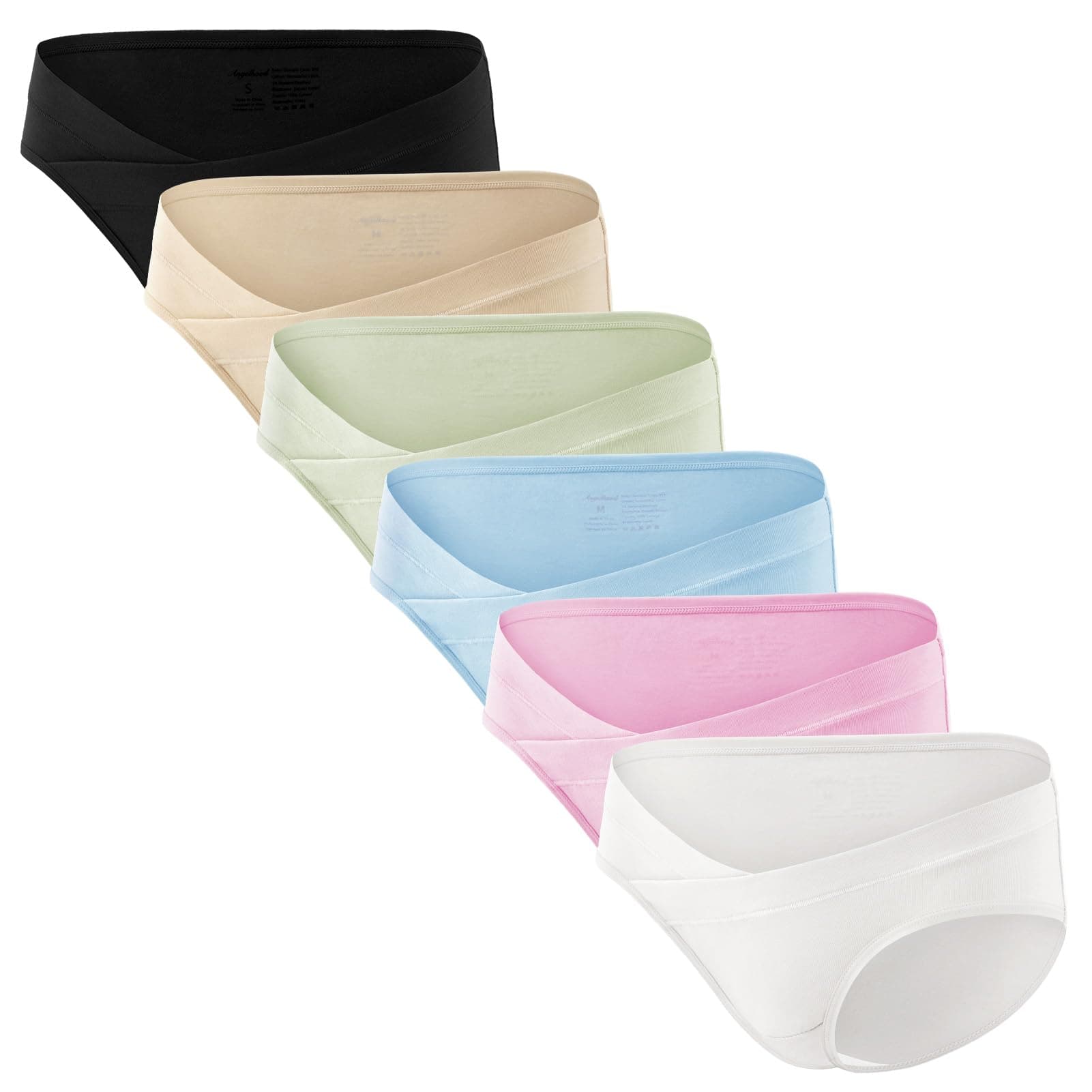 Angelhood 6 Pack Womens Cotton Maternity Underwear,Healthy Maternity Pregnancy Panties Postpartum Mother Under Bump Underwear