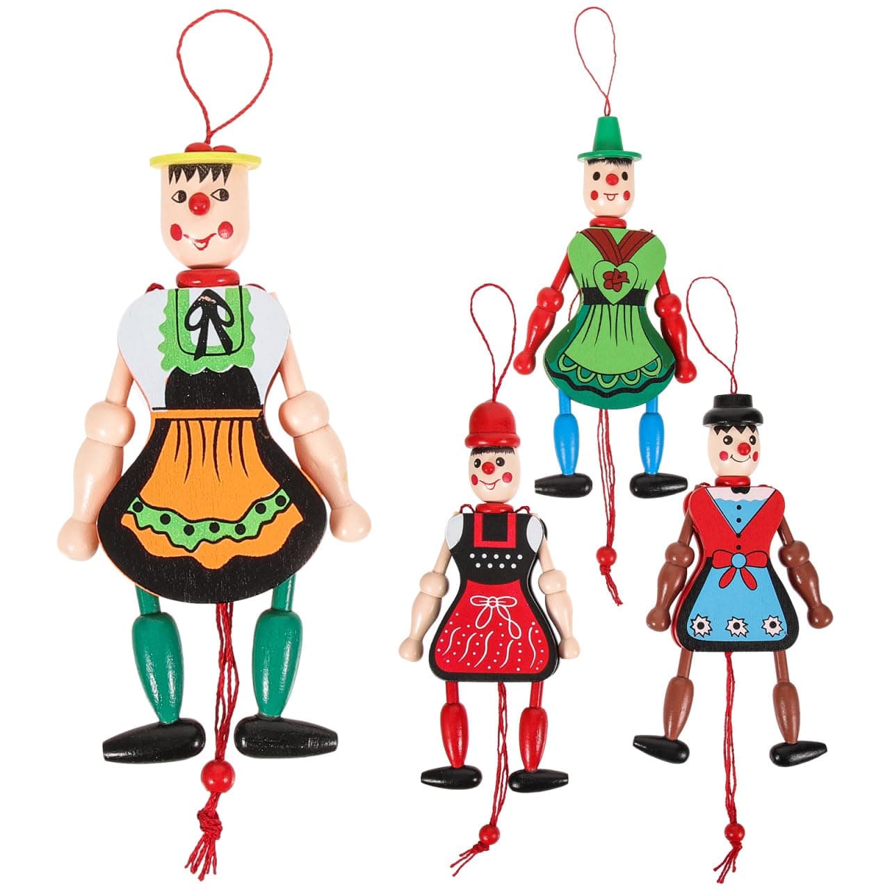 Wooden Clown Marionette Puppet Toys: String Marionette Toys Pull String Puppet Doll for (Random Style)