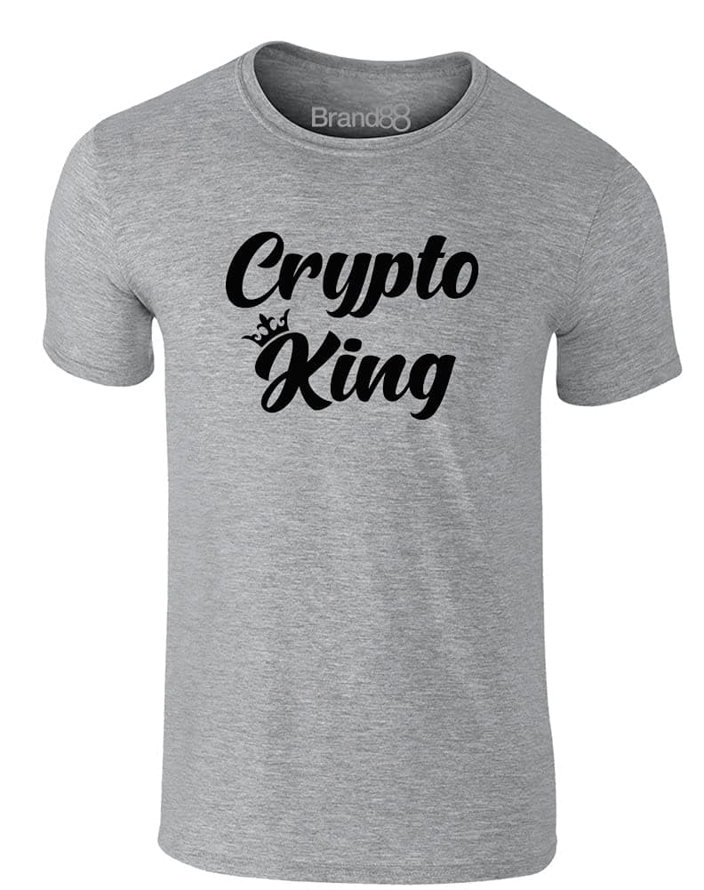 Crypto King' Funny Graphic Novelty Crew Neck T-Shirt Unisex Short Sleeve Tee Top for Men Women and Teens