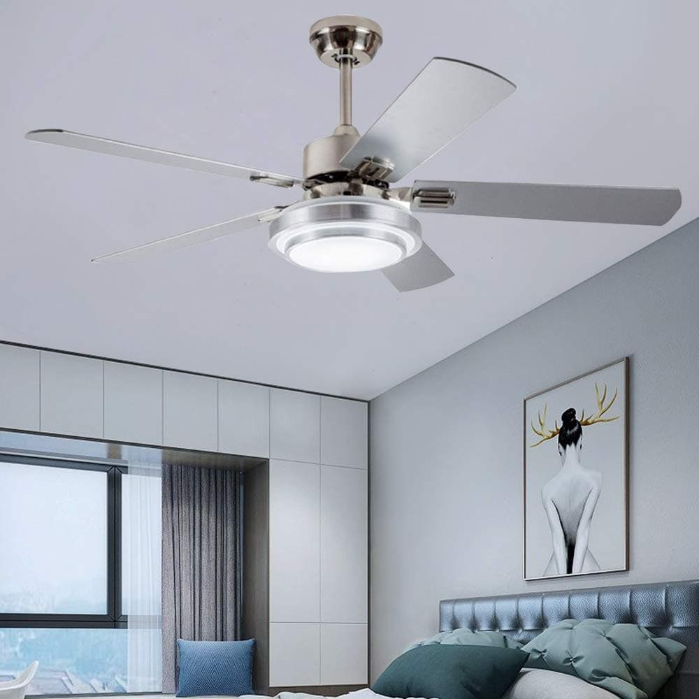 Andersonlight Fan 48" LED Indoor Stainless Steel Ceiling Fan with Light and Remote Control