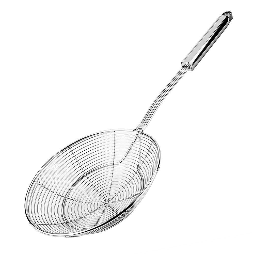 Strainer Skimmer, Stainless Steel Spider Strainer, Ladle for Pasta, Spaghetti, Noodles and Frying in Kitchen – 6 Inches Bowl
