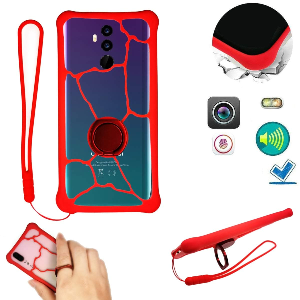 Universal Cover Case for UMIDIGI Bluboo A7 S5 A3X A3S Power 3 F2 X A5 F1 ONE MAX A3 Z2 A1 S2 Crystal C2 S C Note 2 Z1 G Z Play D6 S3 D5 D2 S8+ S1 R1 D1 Dual LITE Plus PRO Red