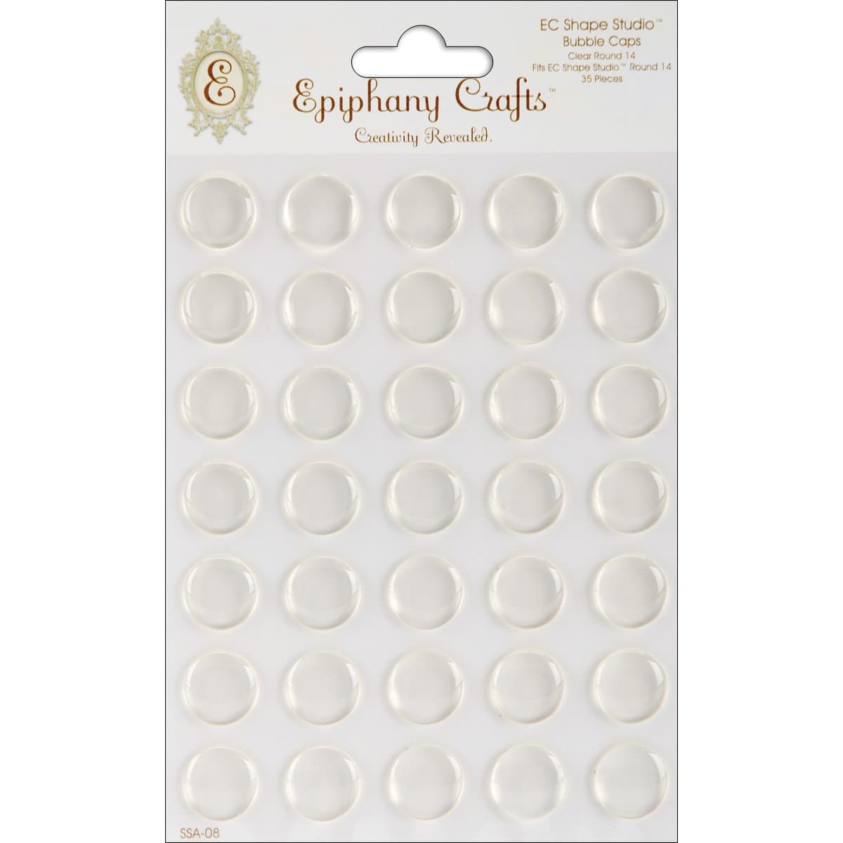 Epiphany Crafts Ephiphany Crafts Clear Bubble Caps-Round, 14, 35-Pack