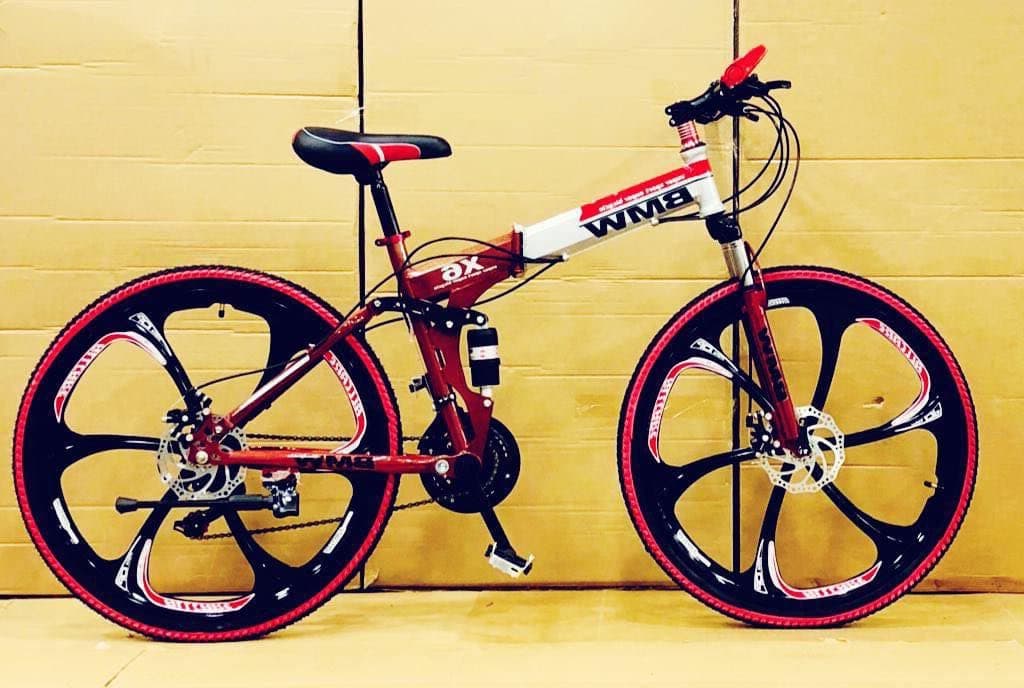 Shanti A1 MTB Foldable Mountain Bikes,21 Gear Speed,26 * 2T, Mountain Biks for Unisex,(Shimano Gear) (red)