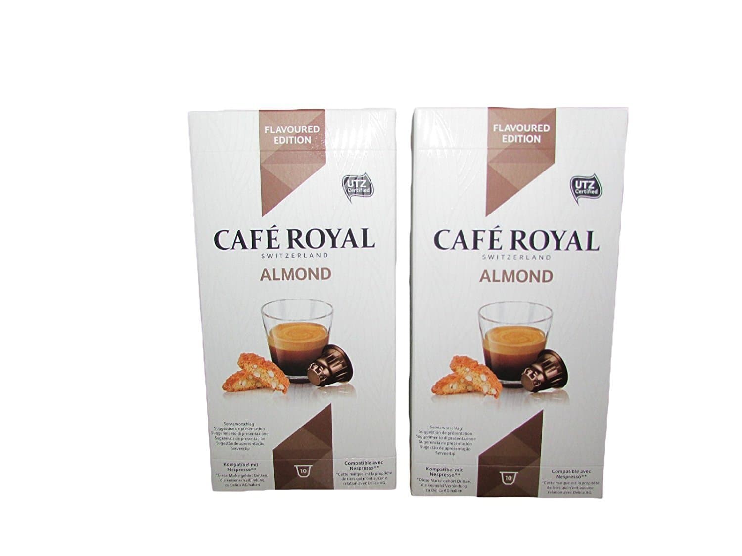 20 Cafe Royal Nespresso Style Coffee Pods - Swiss Coffee (Almond)