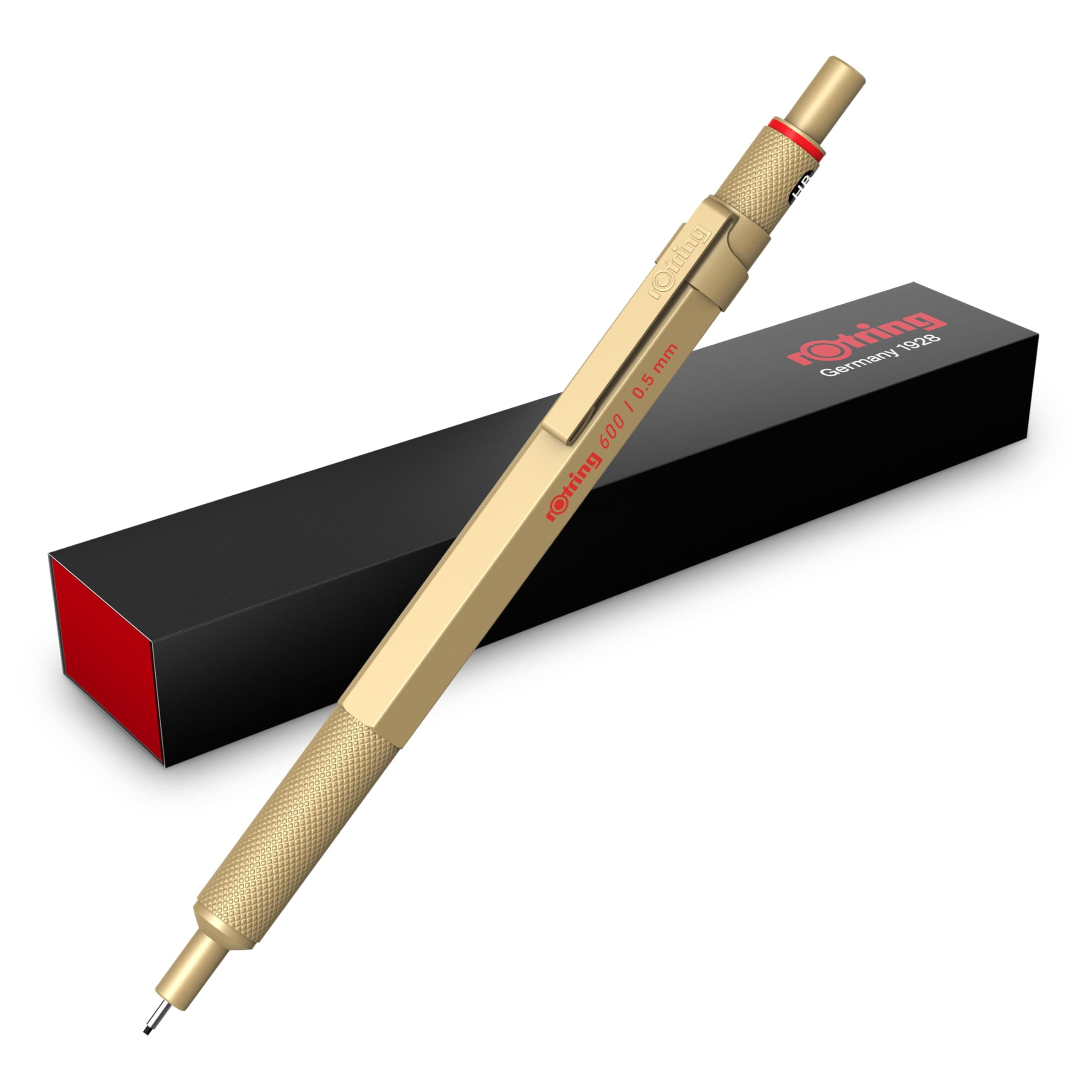 rOtring Rottling Mechanical Pencil Gold 600 2158796 0.5mm Mechanical Pencil Premium Writing Instrument Stationery German Drafting Pen Professional Ballpoint Pen