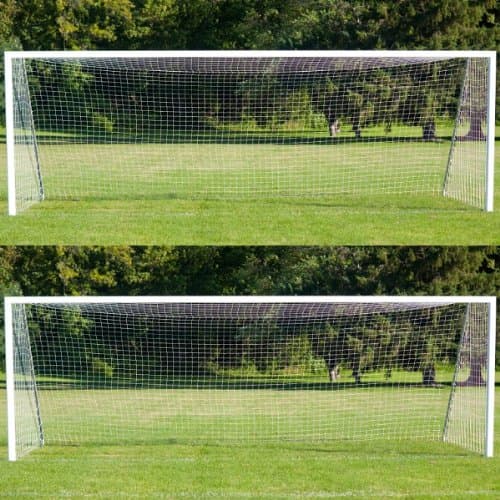 Pair of Wollowo 24ft x 8ft Professional Size Football/Soccer Goal Replacement Net Fits Full Size Goal
