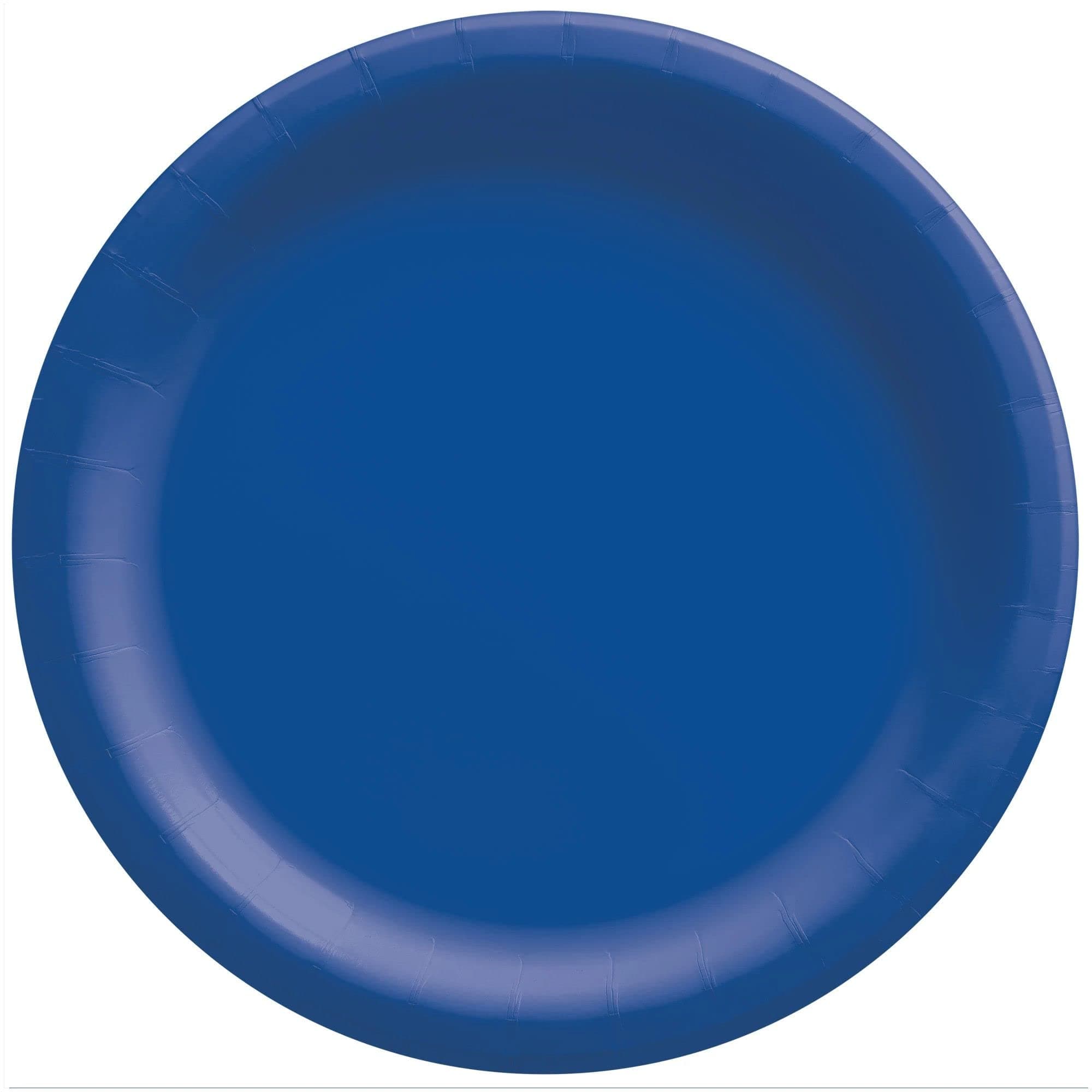 Premium Bright Royal Blue Round Paper Plates - 6.75" (50 Pc) - Elegant & Sturdy Disposable Party Plates for All Occasions