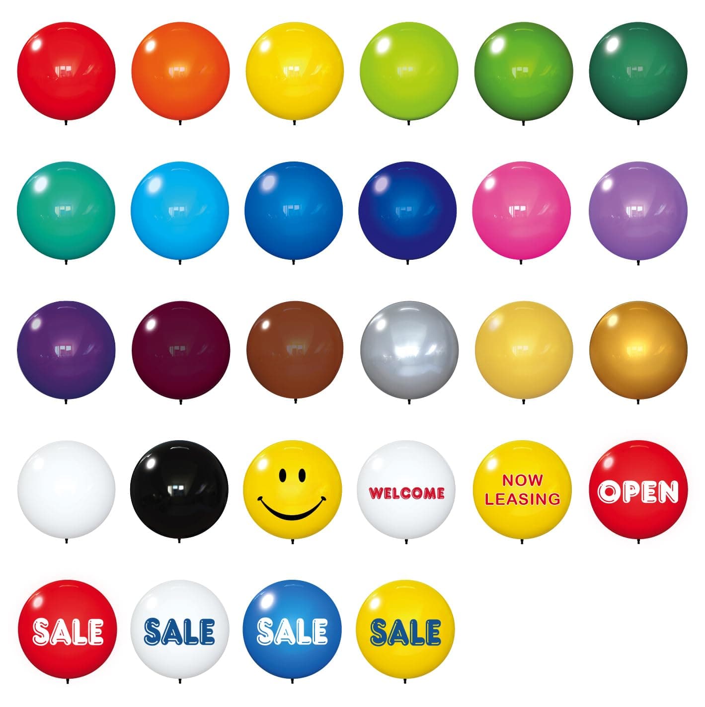 Reusable Helium Free Replacement Balloons (5-Pack) - Weatherproof Plastic Outdoor Balloons NO HARDWARE INCLUDED