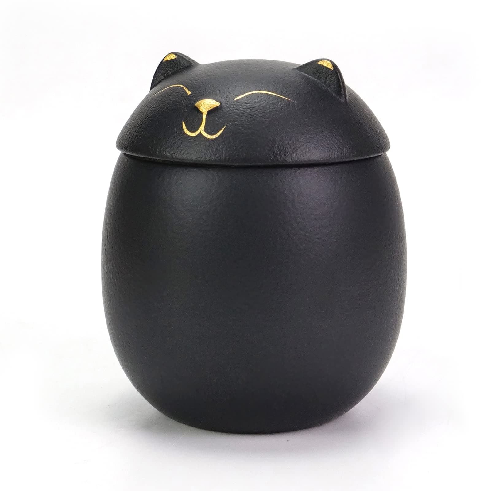 Cat Urn Dog Urn Sized 3.2x2.9 and 4.9x4.25. A Smiley-Cat Pet Urn with a Memoria Card.Cat Urns for Ashes for Your Pet (33 cu/in, Black)