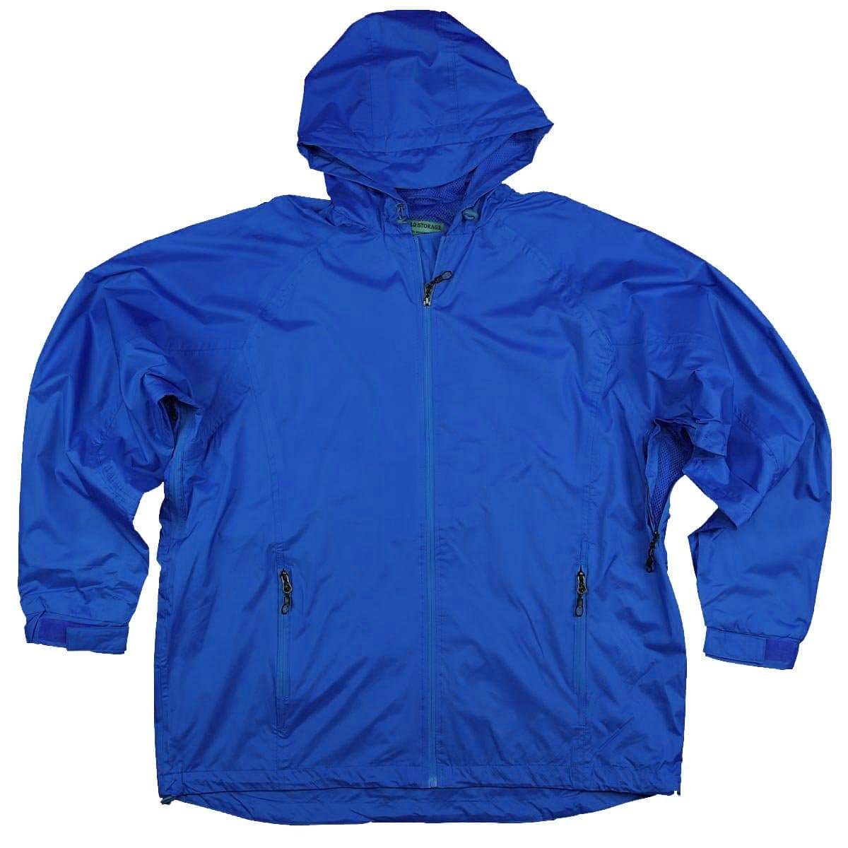 Men's Waterproof Zip Up Hooded Rain Jacket (X-Large, Royal)