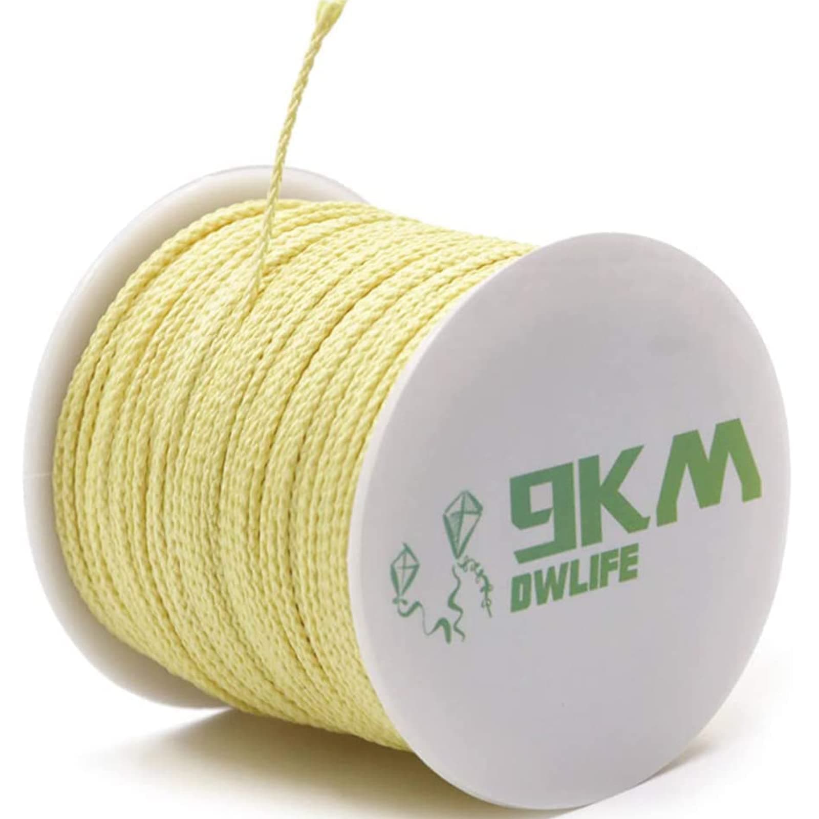 9KM DWLIFE Braided Kevlar Cord, 100lb~2000lb, High Tensile Strength, Abrasion, Flame Retardant, Kite String, Fishing Line, Model Rocket Shock, Tactical Survival Paracord