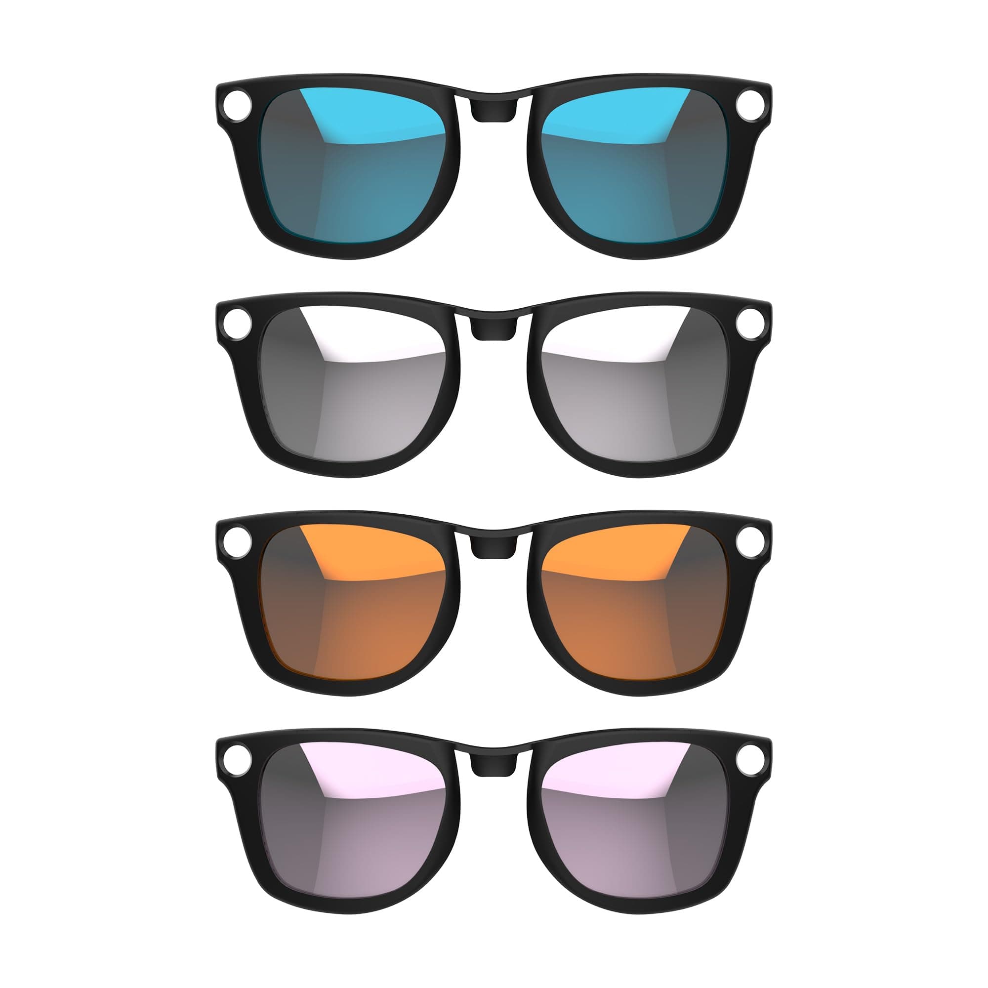 HIBLOKS 4Pcs Polarized Clip for Ray-Ban Meta Wayfarer & Gen 2 (RW4008/RW4012 Large 53-22), Discoloration Clip-on for Meta Wayfarer Gen 2 Protect Your Eyes, Cool and Fashion (Silver+Blue+Pink+Orange)