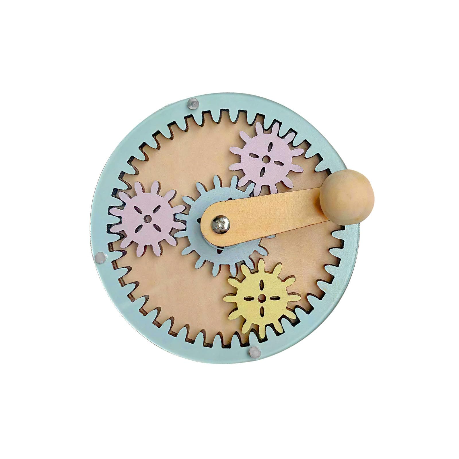 Busy Board Hand Crank Gear Early Teaching Educational DIY Material Practical Skill Unpainted Learning Activity Center Board for Kids Toddler