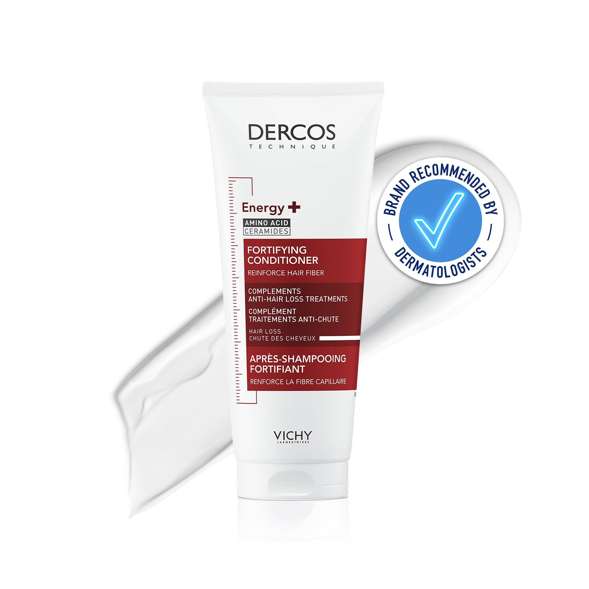 Dercos Energy+ Fortifying Amino Acid & Ceramide Conditioner for Hair Loss & Thinning Due to Breakage 200ml