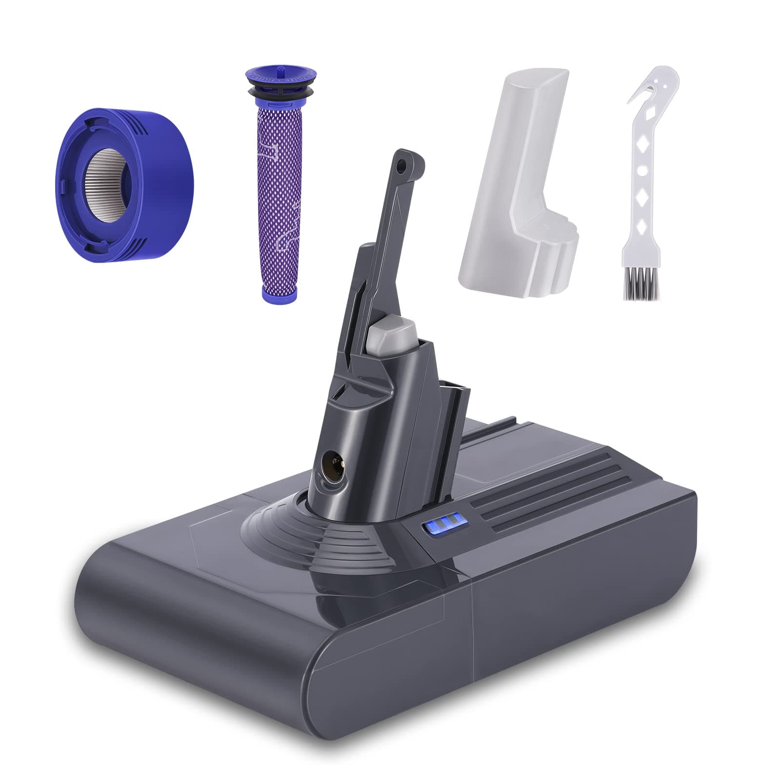 6.0 Ah 21.6V Lithium Battery Replacement for V8, Compatible with V8 Animal V8 Absolute V8 Motorhead V8 Fluffy V8 SV10, Handheld Cordless Vacuum Cleaner Original Battery