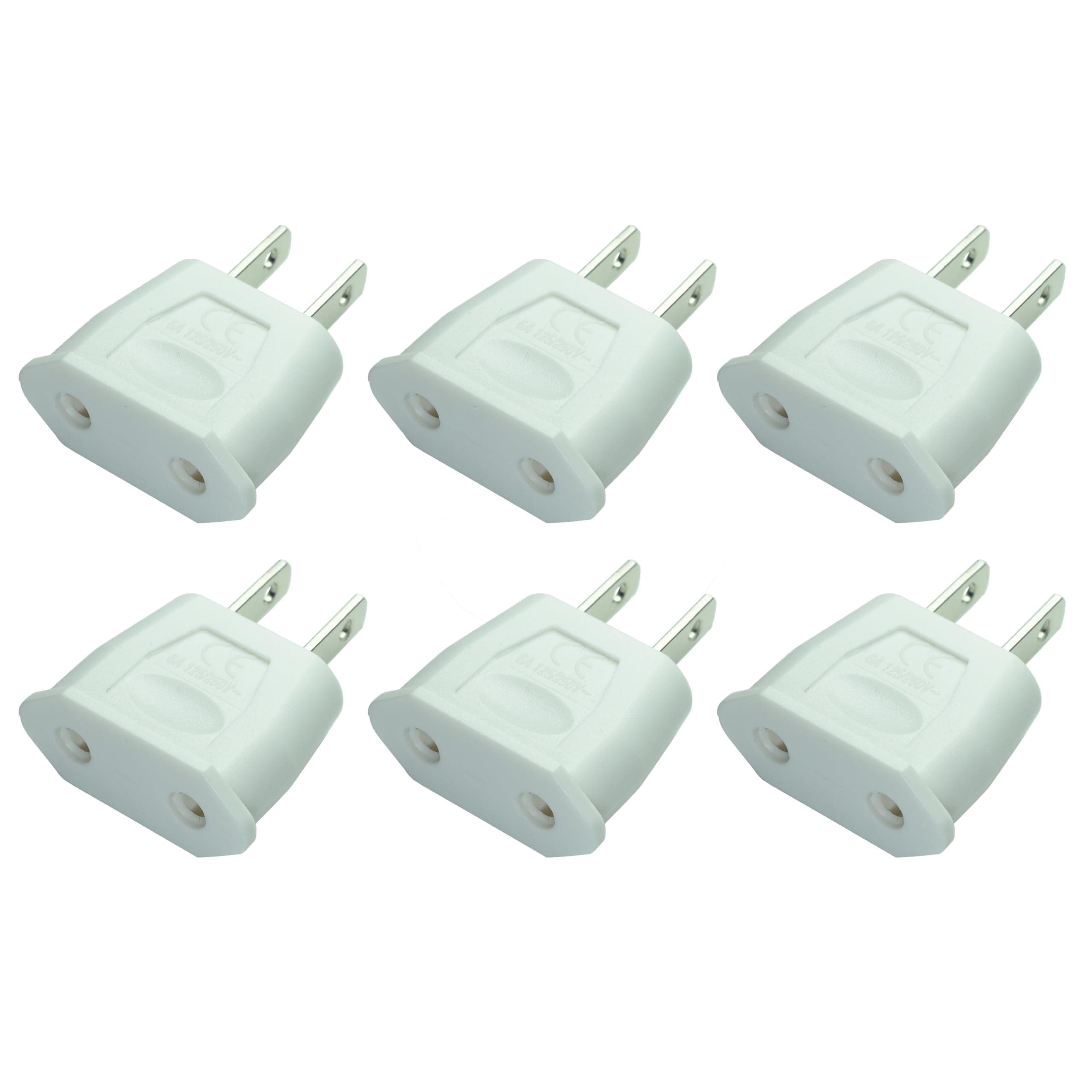 (White) Socket Plug Adapter Europe EU Euro to US Travel Charger AC Power Converter，US 2 pin Plug to EU 2 Hole Socket Power Jack Wall Plug Converter Travel Adapter,4.0mm Hole