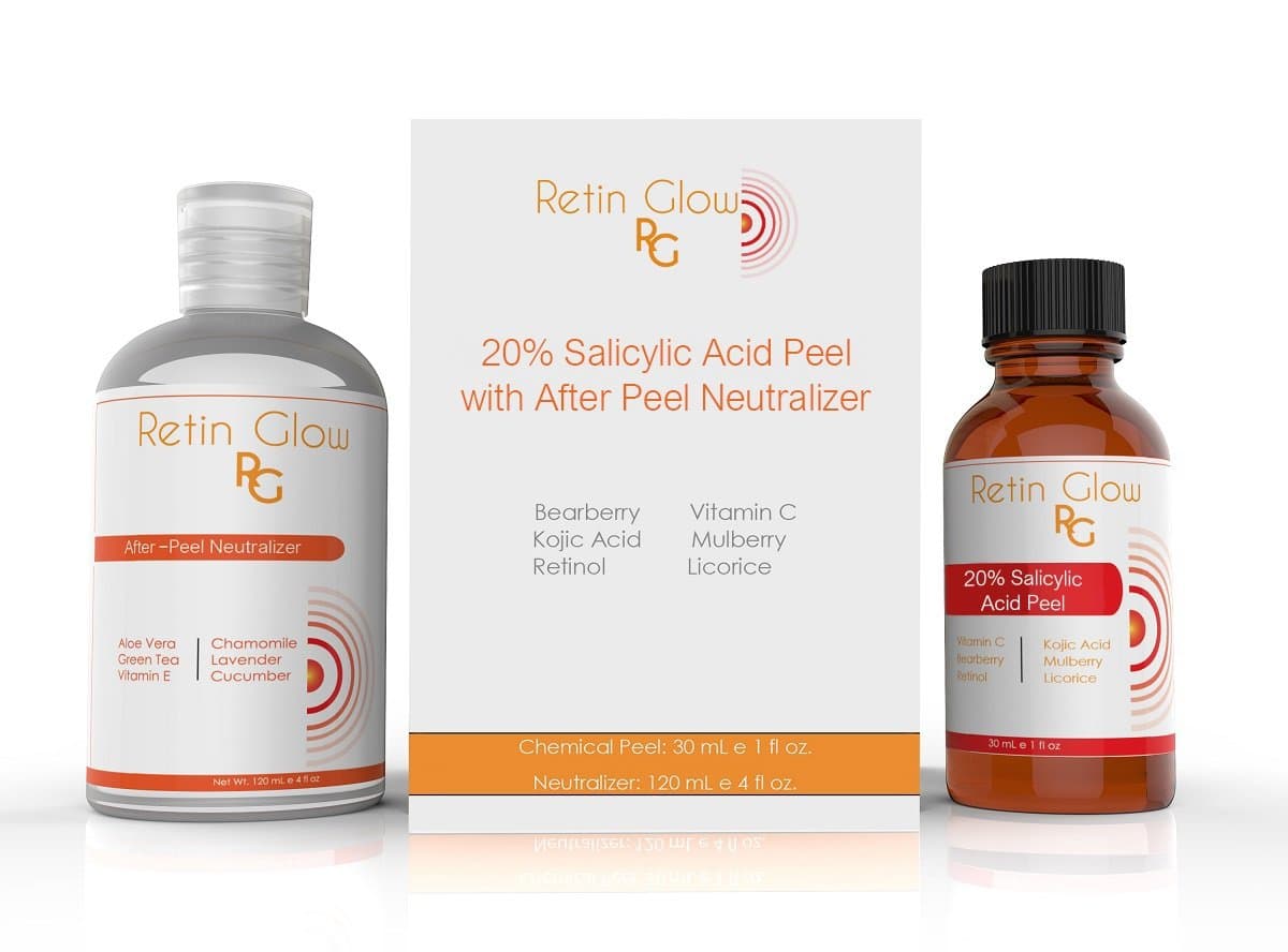 Salicylic Acid 20% Gel Peel Including After Peel Neutralizer Facial Peel Contains Retinol Enhanced With Botanical Extracts Bearberry Tea Kojic Acid Vitamin C Mulberry Licorice. Perfect For Acne Scars