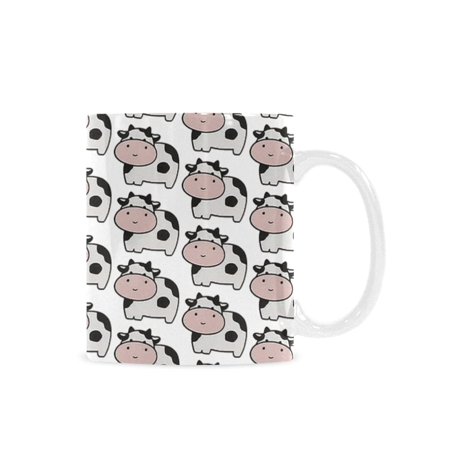 Cute Cow Funny Ceramic Cup Novelty CoffeeMugs 11 oz White