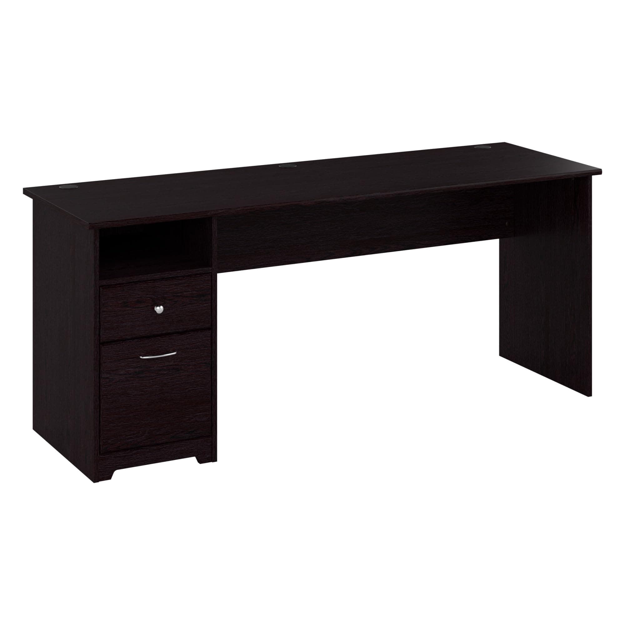- Bush Home Cabot 72W Computer Desk with Drawers in Espresso Oak
