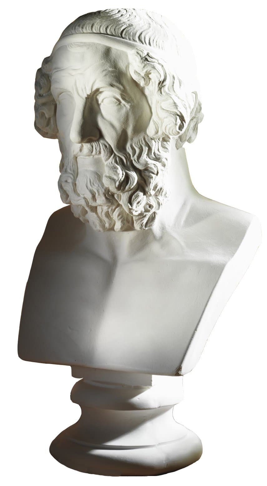 Gipsmanufaktur Bust of Homer, height 45 cm, plaster (of paris)