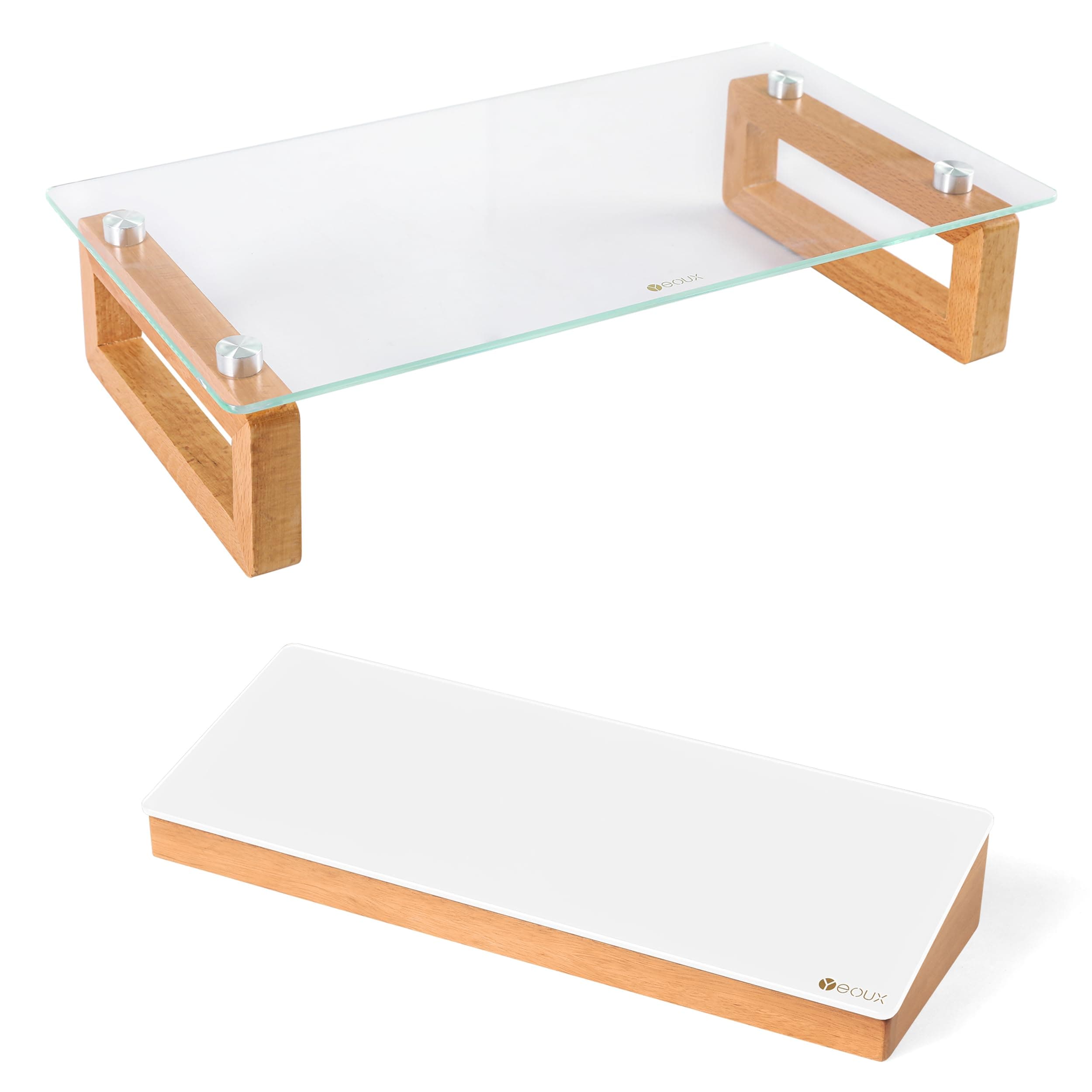 Yeoux Office Desktop Organization and Glass Dry Erase Whiteboard Combination Work Essential Collection