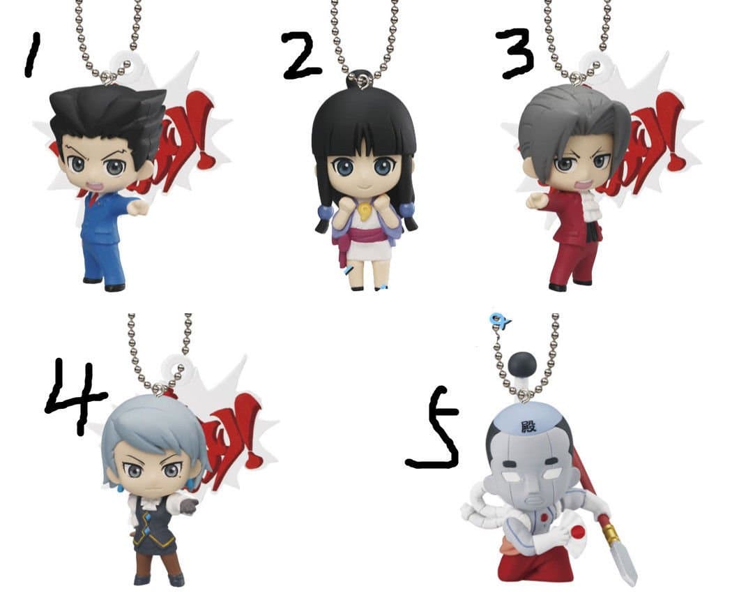 Naruhodo Ryuichi Ace Attorney Phoenix Wright anime Figure Strap Gyakuten Saiban (4)