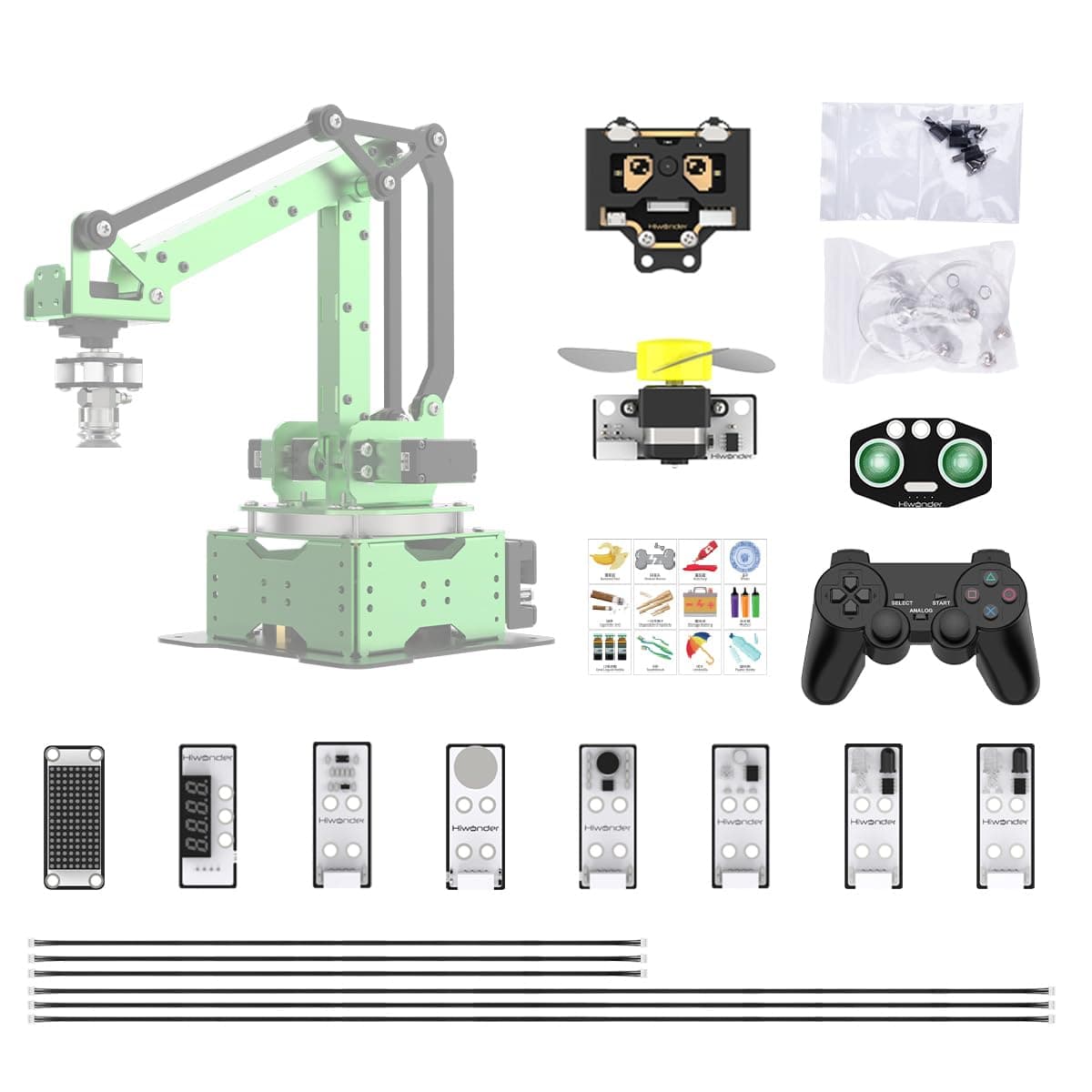 Sensor Kits & PS2 Wireless Controllers, Expansion Accessories for MaxArm Upgrade Programming with Glowing Ultrasonic, Color, Touch, Sound, Light, Digital Tube Sensors (Not Included MaxArm Robot Arm)